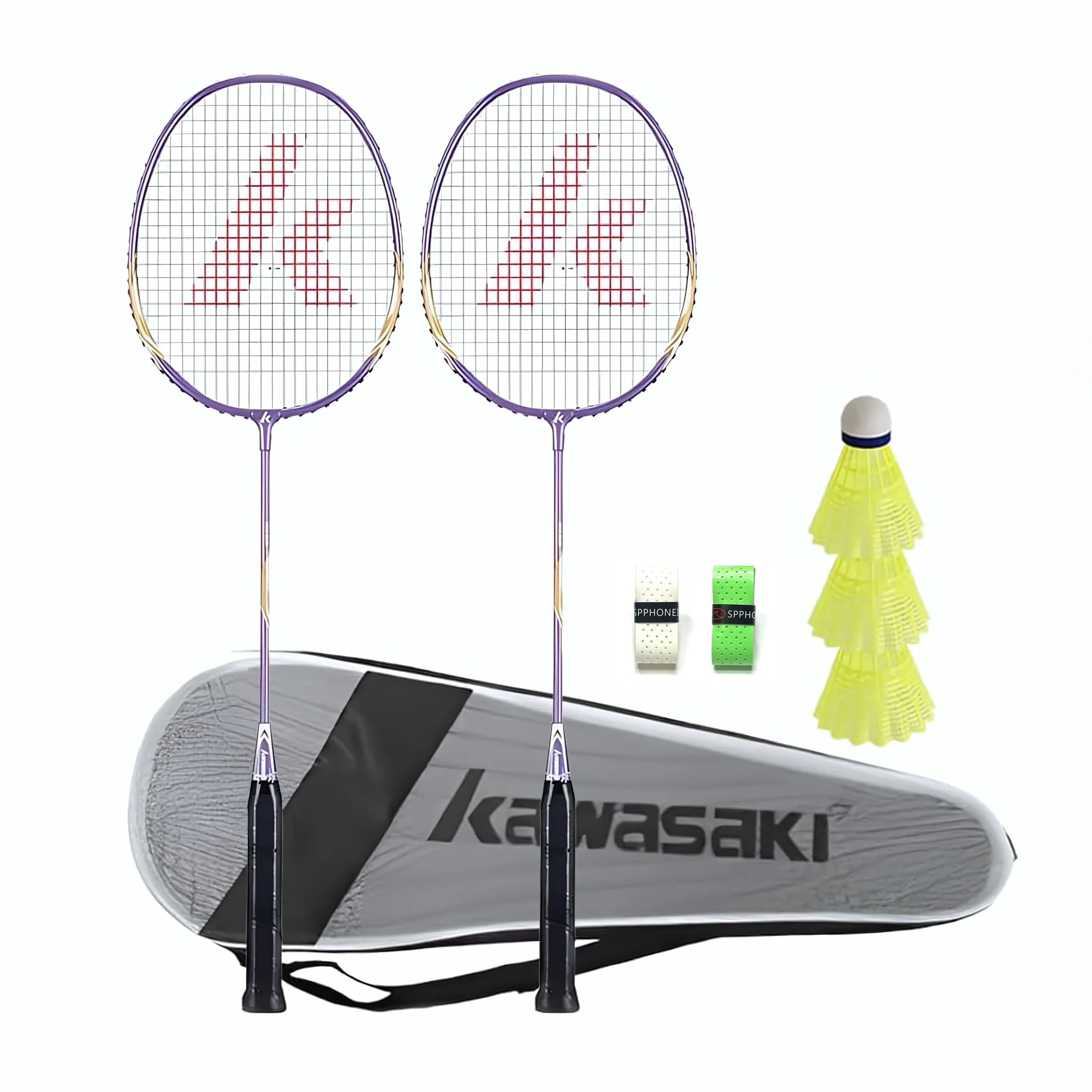 KAWASAKI UP-0160 UP-0182 Set Strung 2 Player Badminton - Image 4