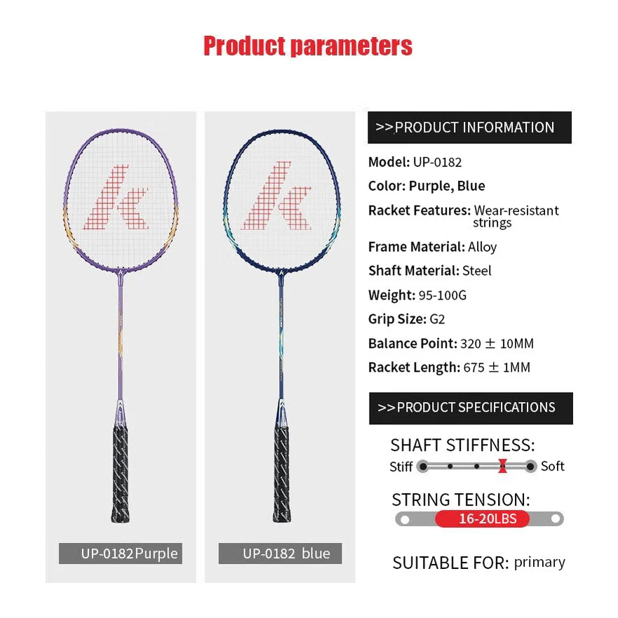 KAWASAKI UP-0160 UP-0182 Set Strung 2 Player Badminton - Image 6