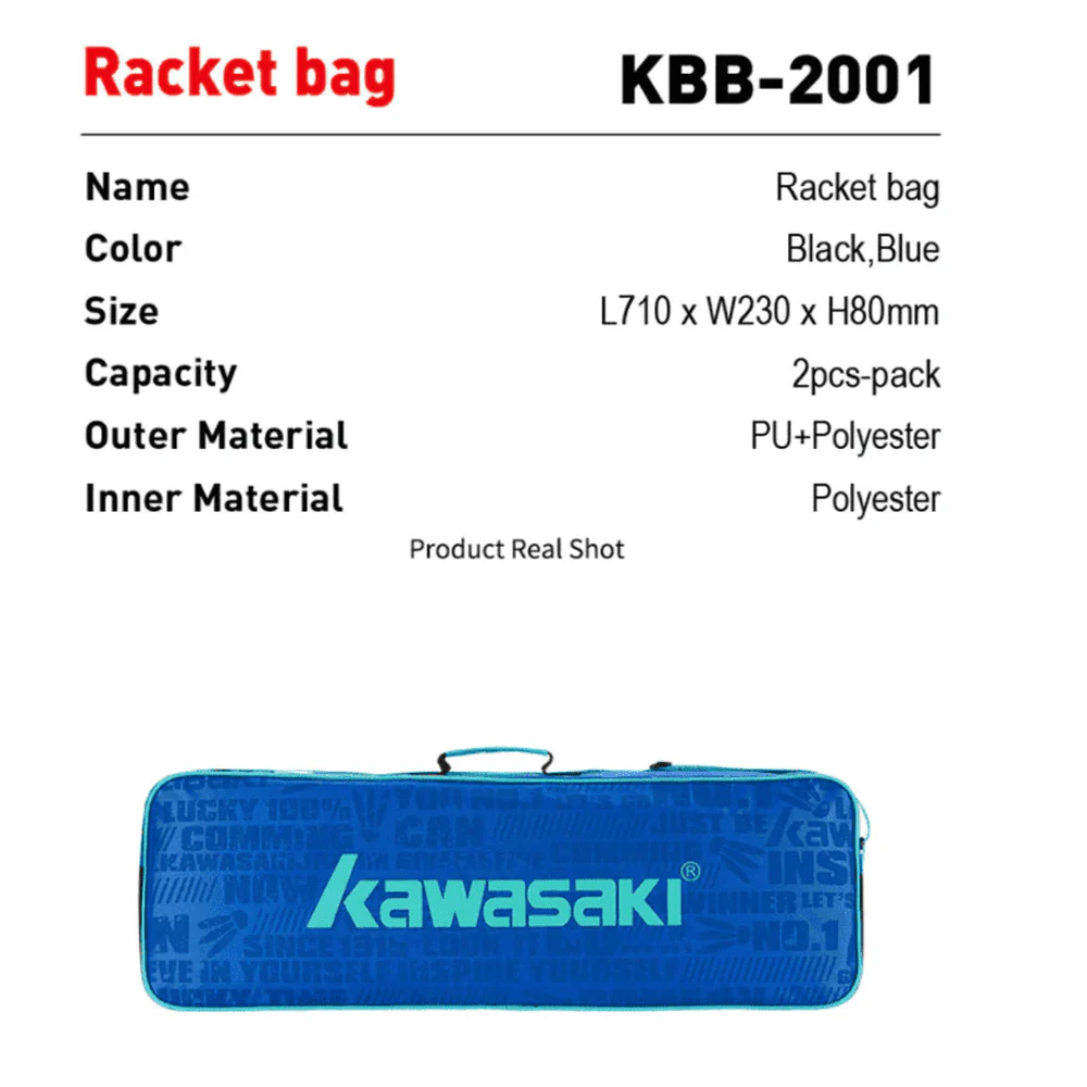 Kawasaki Badminton Bags Single Shoulder (for 3 Rackets) Tennis Women And Men Portable Sports Bag KBB-2001 - Image 3