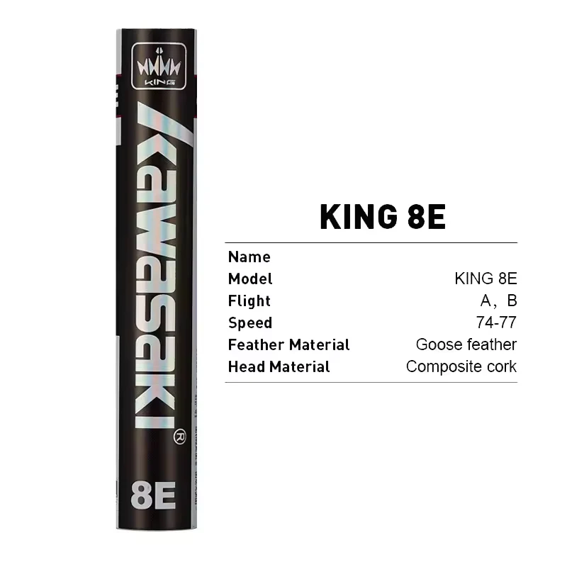 Kawasaki King 8E Goose Feather Badminton Shuttlecock - Excellent Mid level shuttle，Speed 77 - Image 2