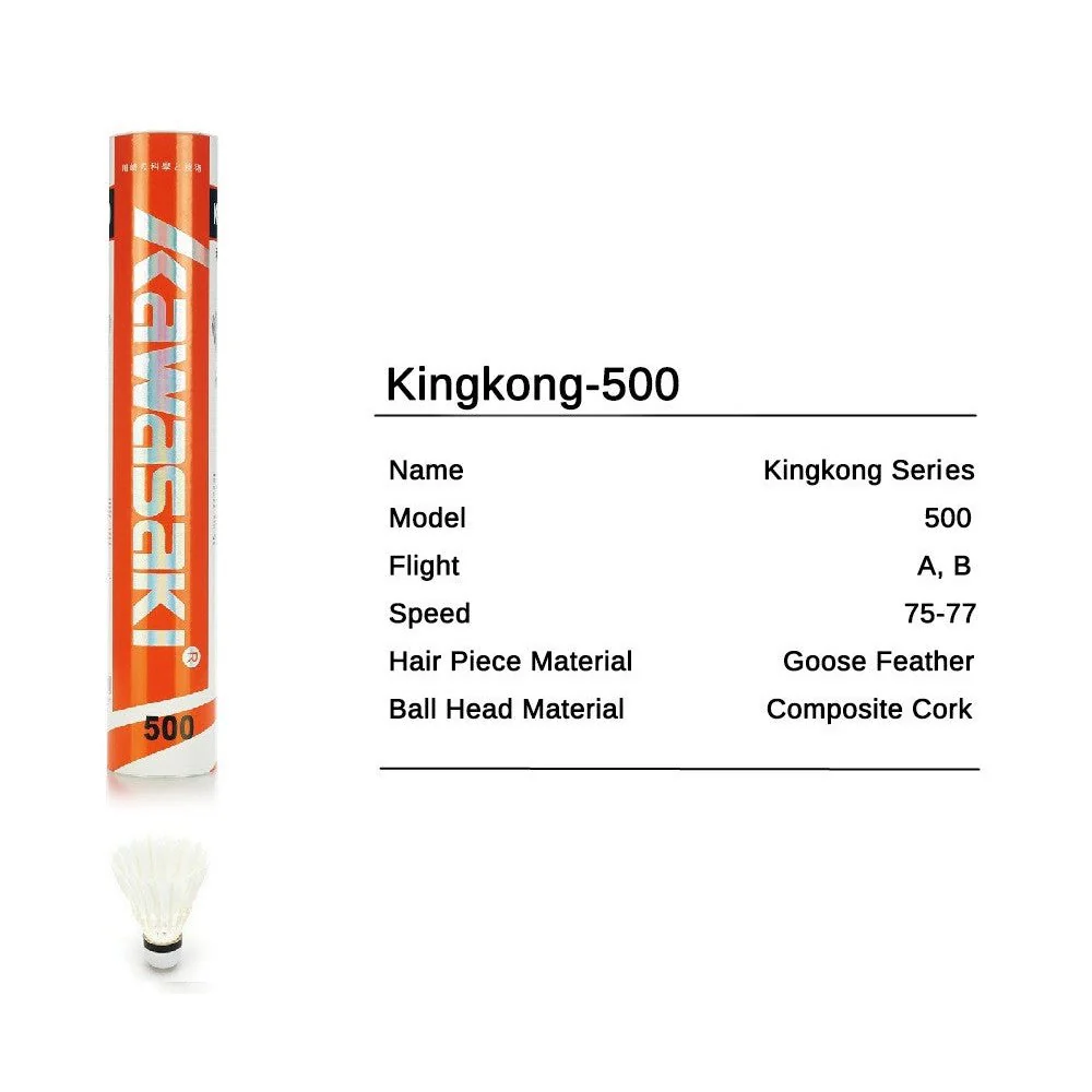 Kawasaki King Kong 500 (K500) Goose Feather Badminton Shuttlecock - Image 4