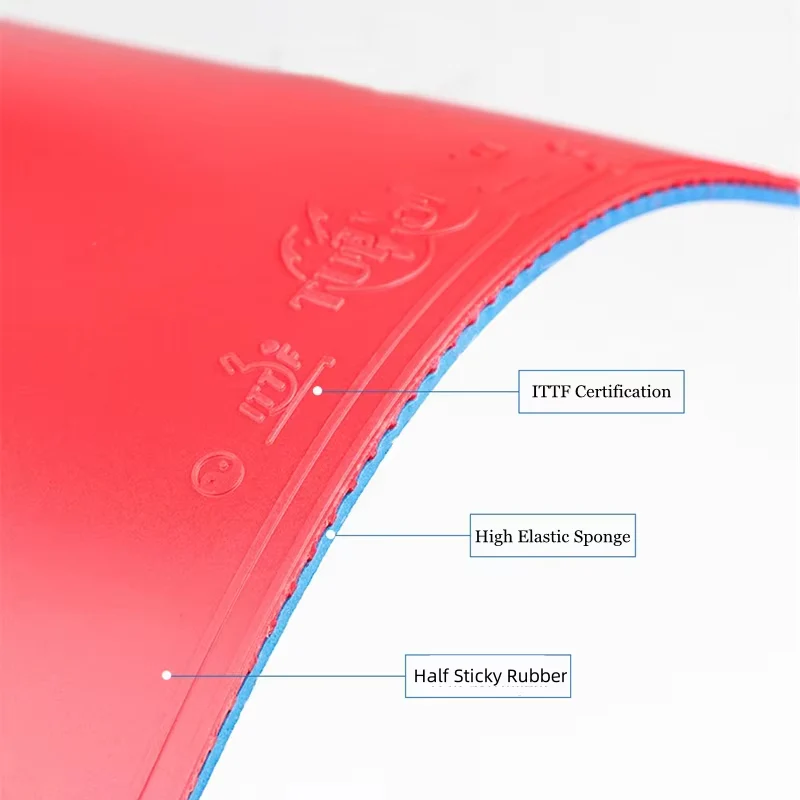 KOKUTAKU M-1 Semi-tacky Table Tennis Rubber - Red - Image 4