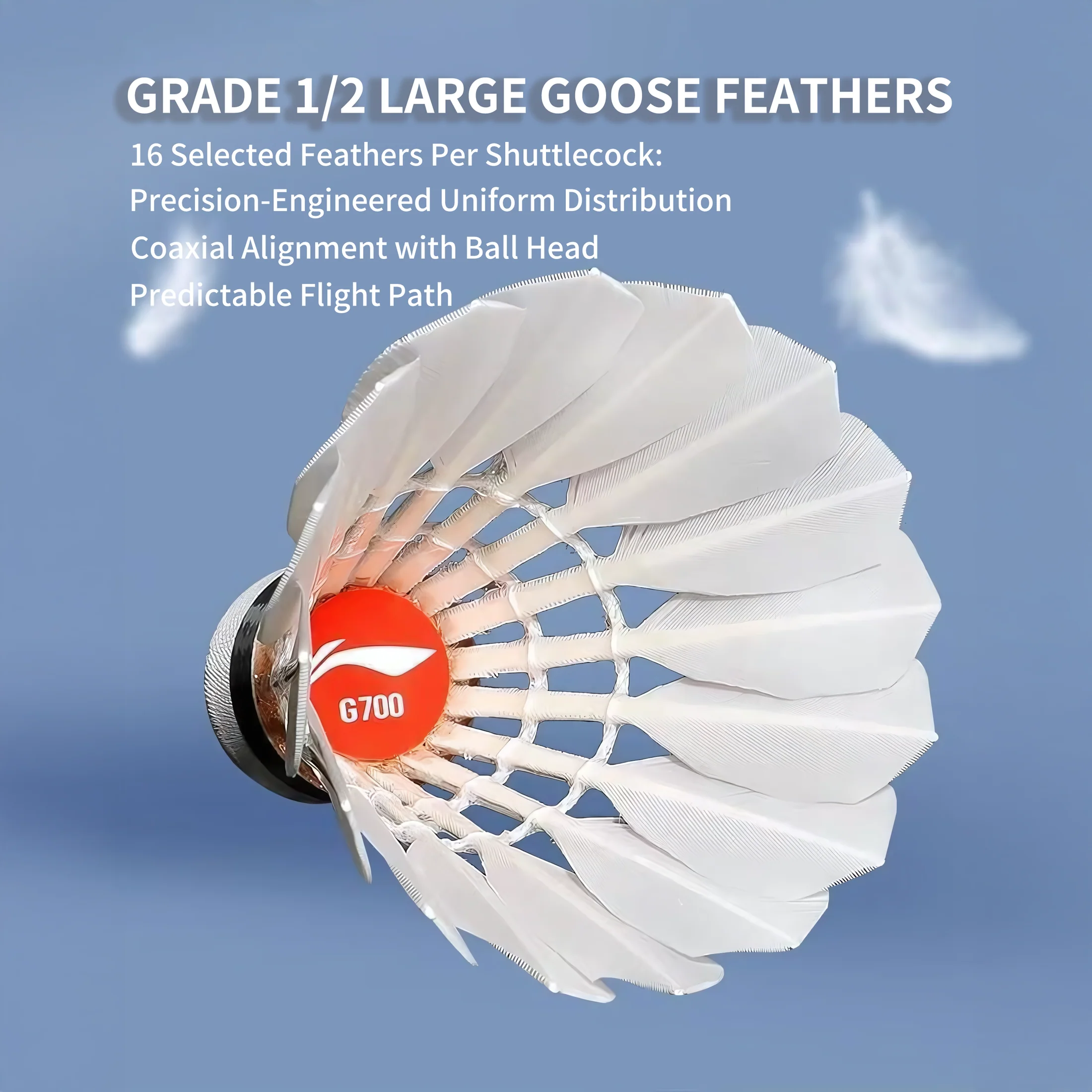 LI NING 12 PCS Goose Badminton Shuttlecock Competitive Play G700 - Image 6