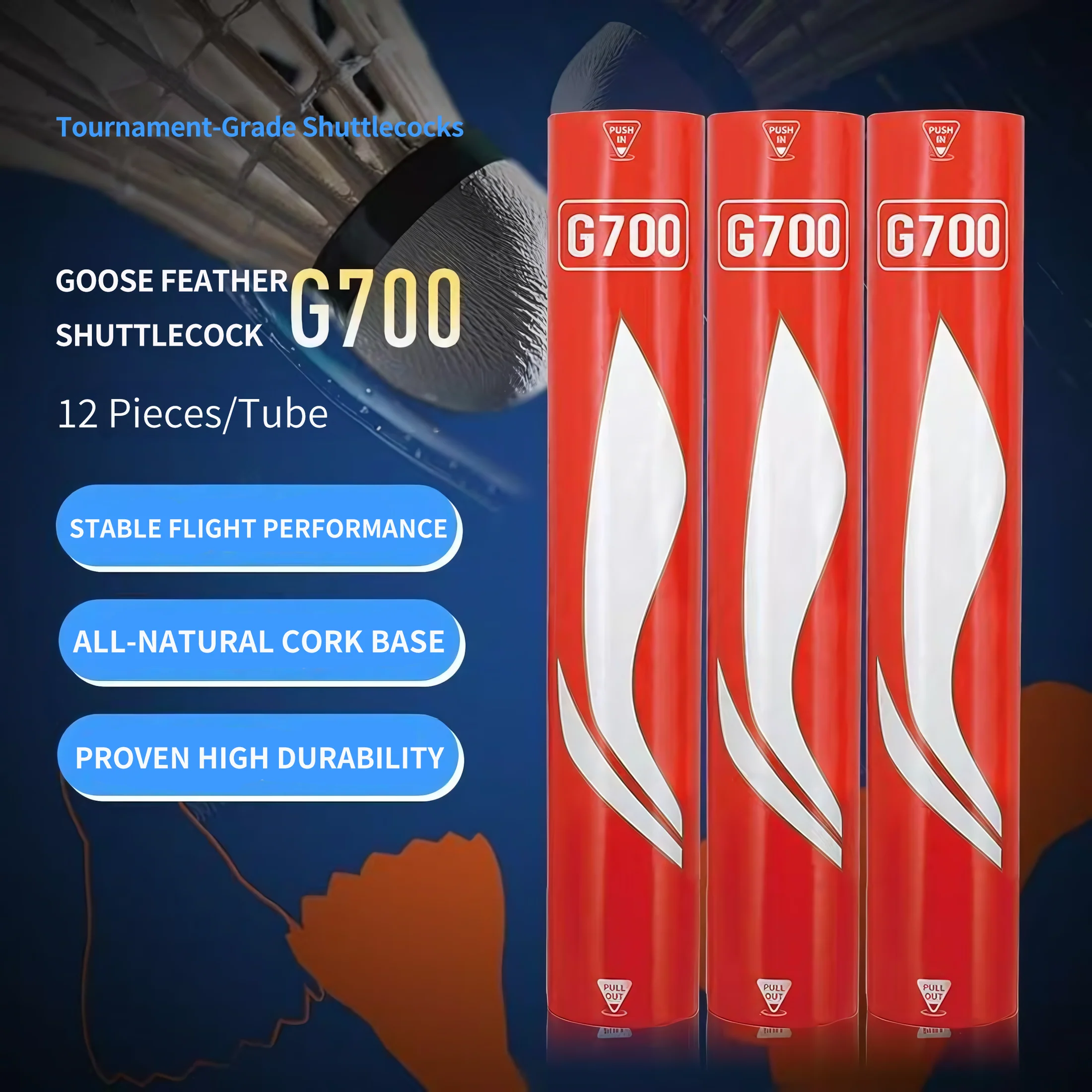 LI NING 12 PCS Goose Badminton Shuttlecock Competitive Play G700 - Image 8