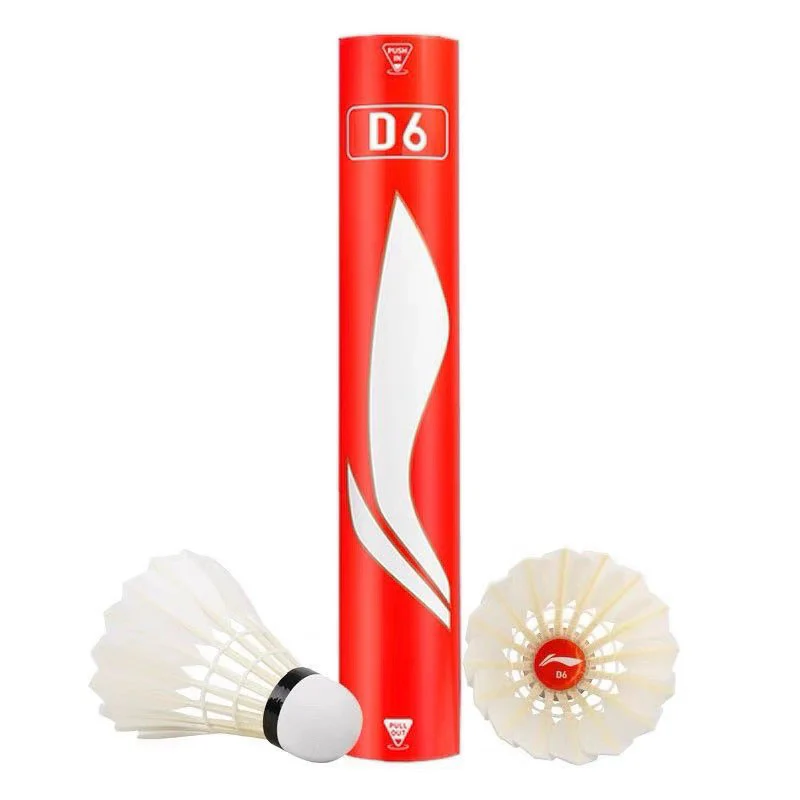 LI NING 12 PCS D6 Badminton Duck Feather Badminton Shuttlecock