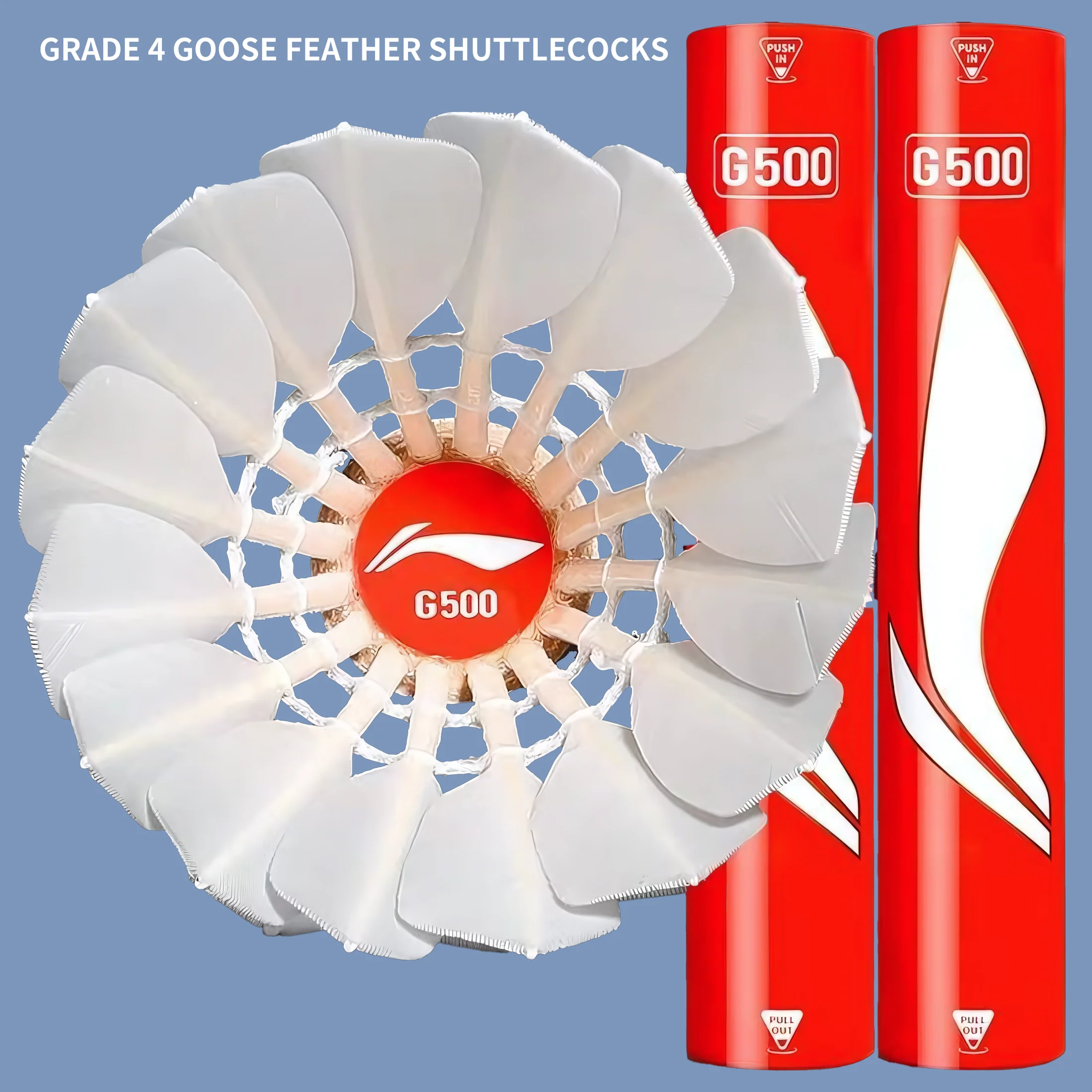 LI NING 12 PCS Goose Badminton Shuttlecock Competitive G500 - Image 10