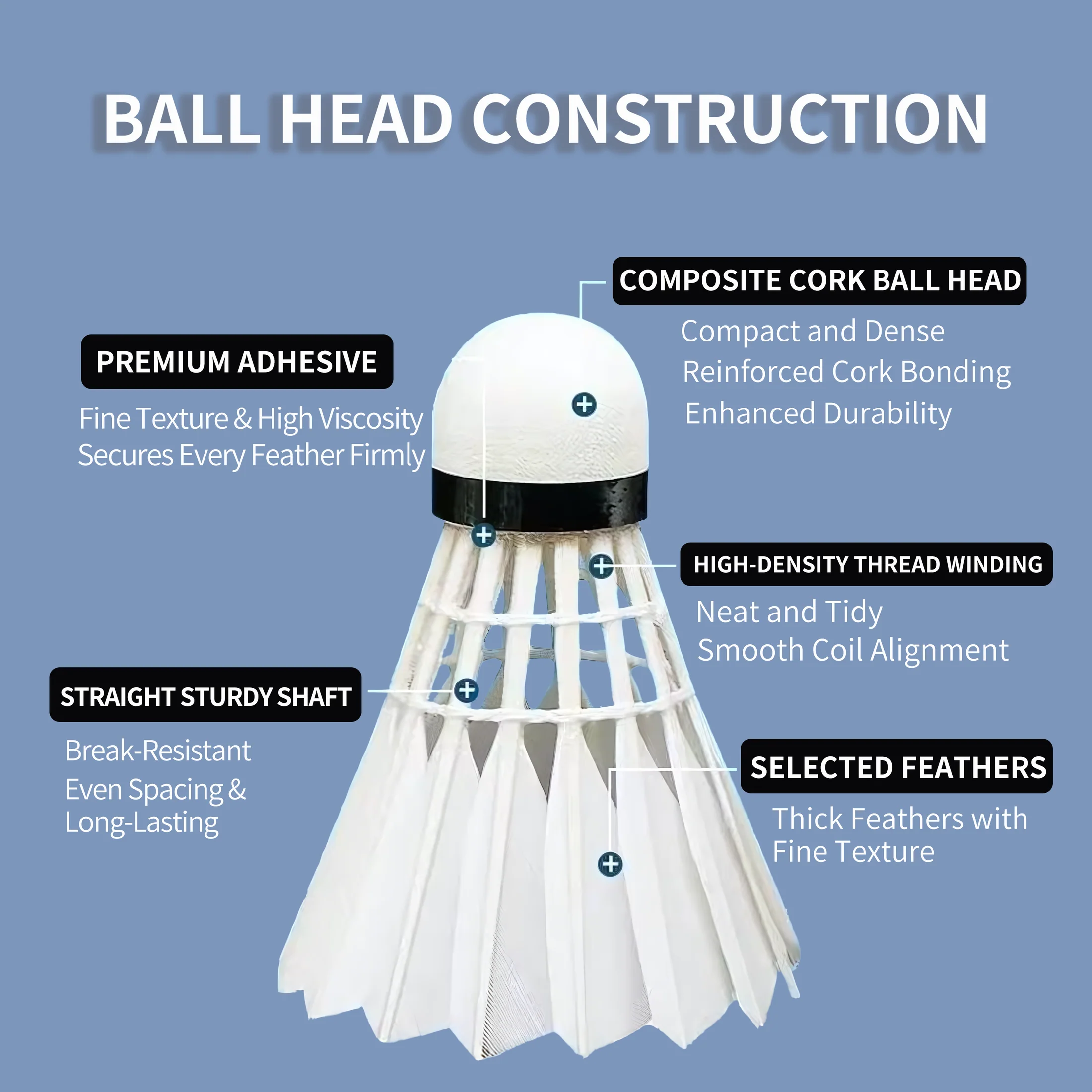 LI NING 12 PCS Goose Badminton Shuttlecock Competitive G500 - Image 2