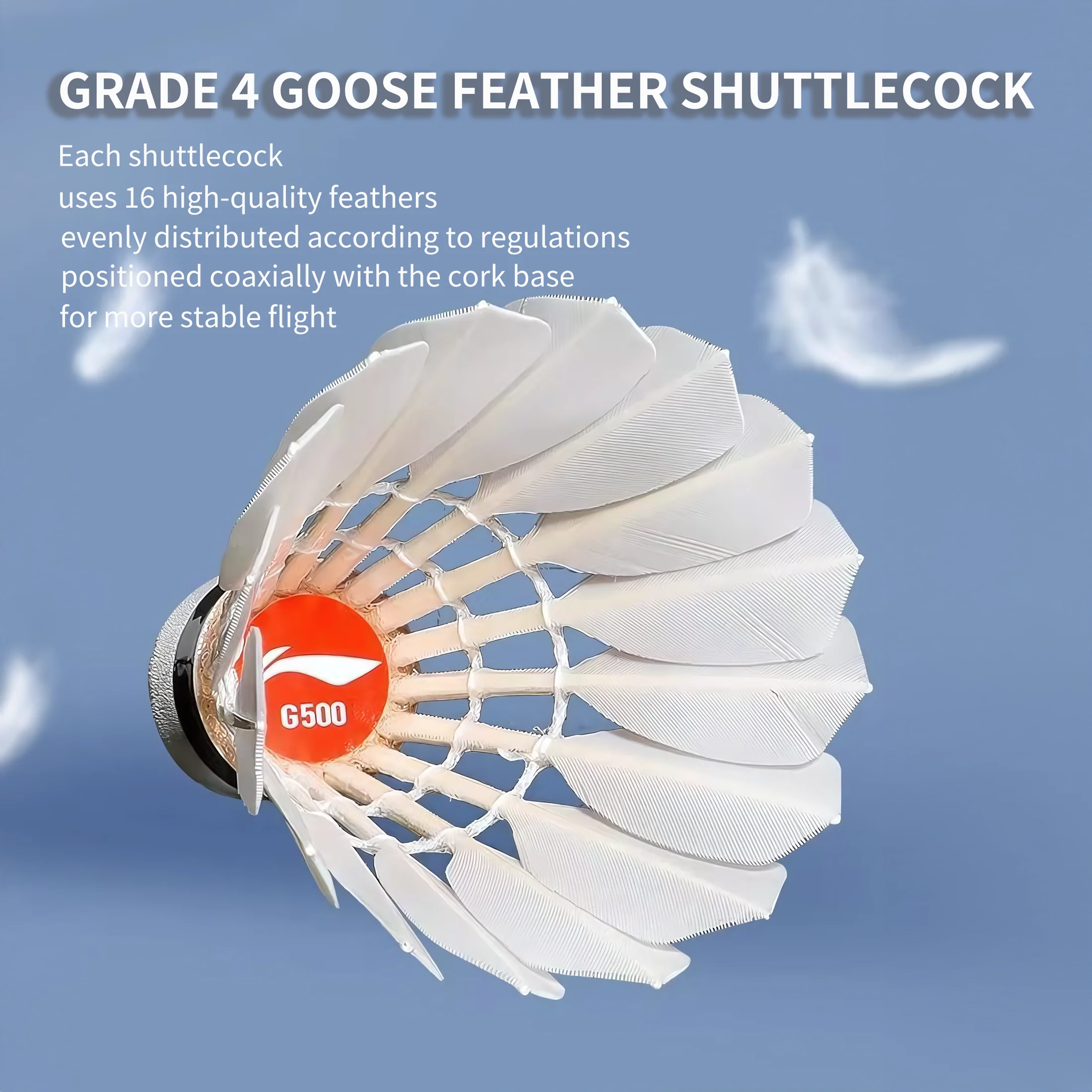 LI NING 12 PCS Goose Badminton Shuttlecock Competitive G500 - Image 6