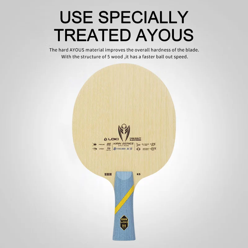 LOKI K5 5-Layer Solid Wood Table Tennis Blade - Image 8