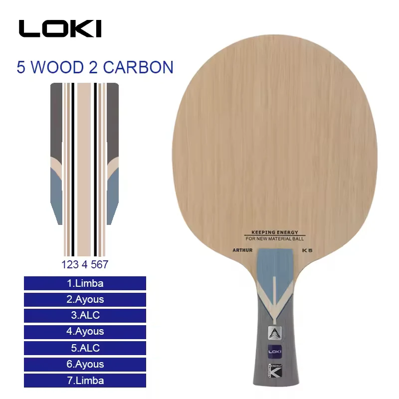 LOKI K5 Professional Carbon Table Tennis Blade - Image 2