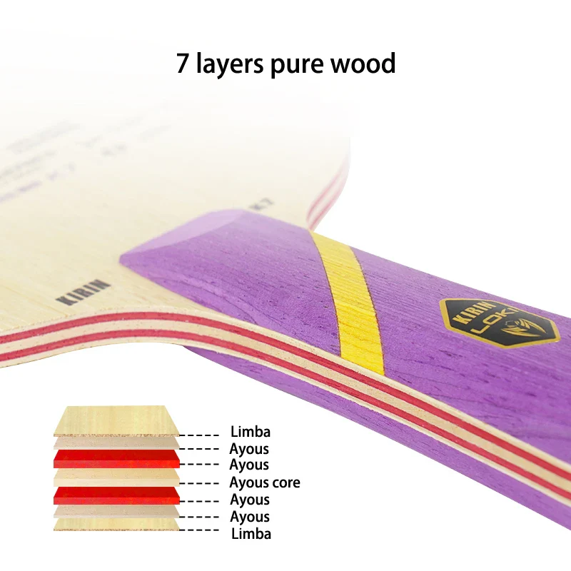 LOKI K7 7 Layers Wood Table Tennis Blade - Image 2
