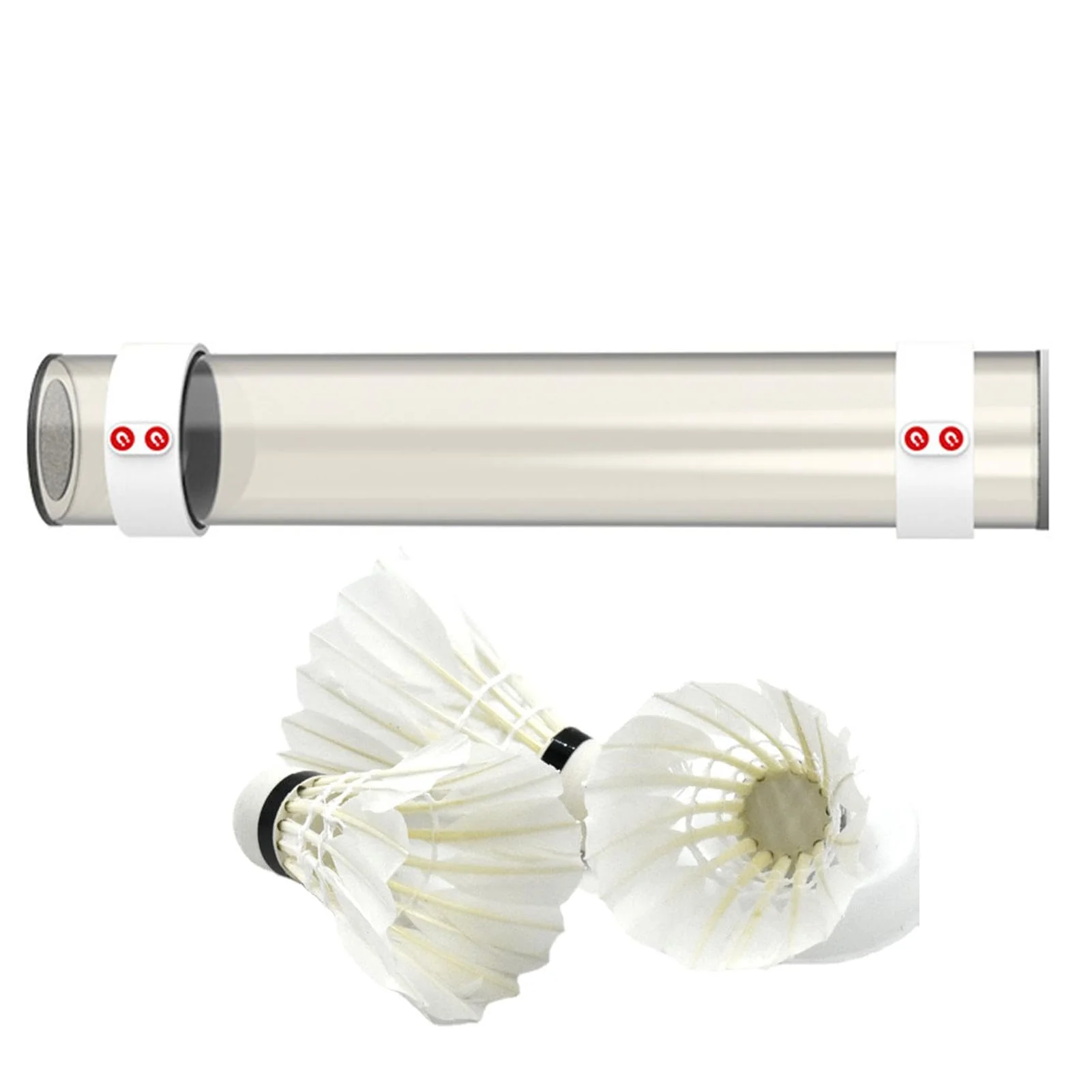 SP x SPORT SPP Magnetic Badminton Shuttlecock Holder Tube - Portable & Secure Shuttlecock Organizer for Backyard, PE