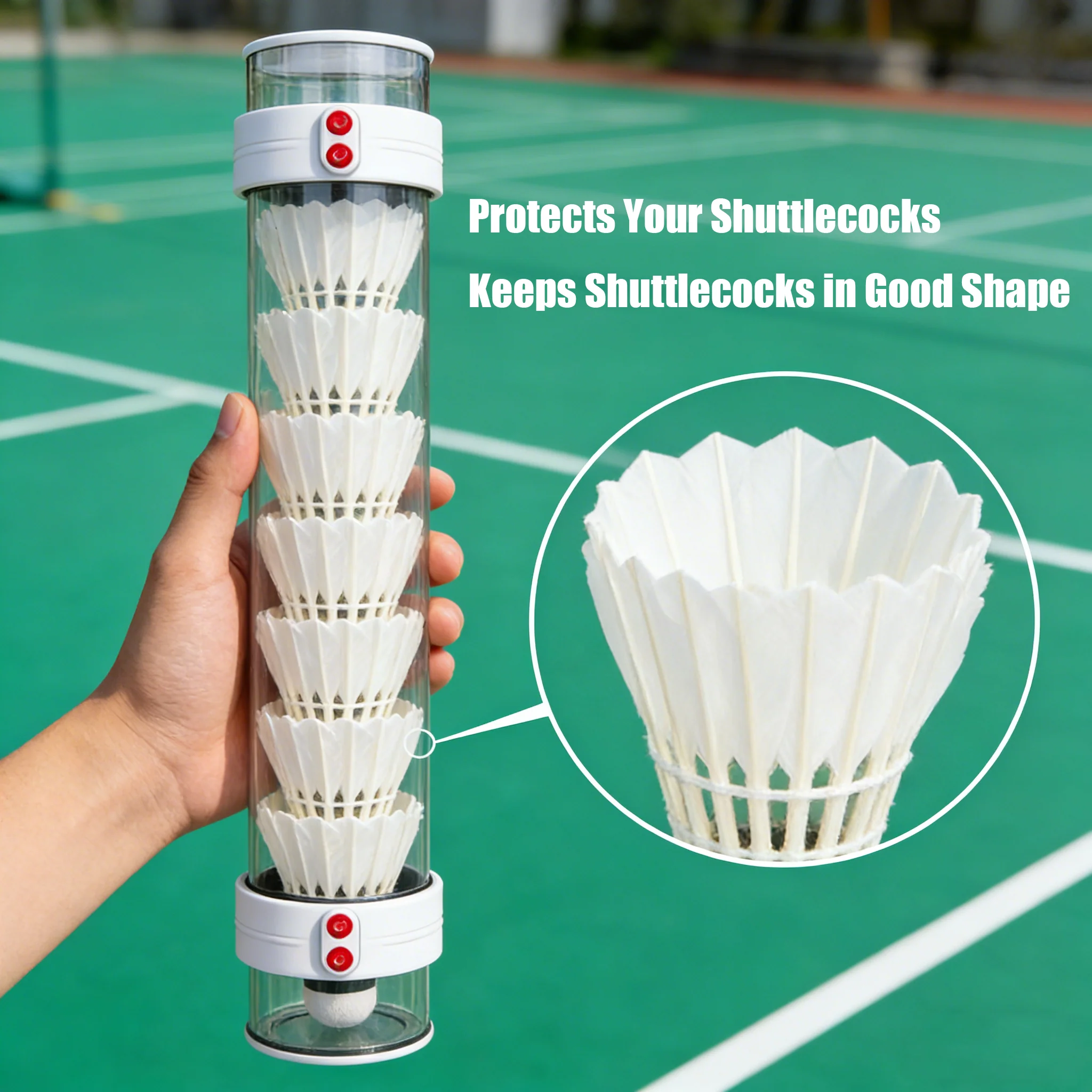 SP x SPORT SPP Magnetic Badminton Shuttlecock Holder Tube - Portable & Secure Shuttlecock Organizer for Backyard, PE - Image 3