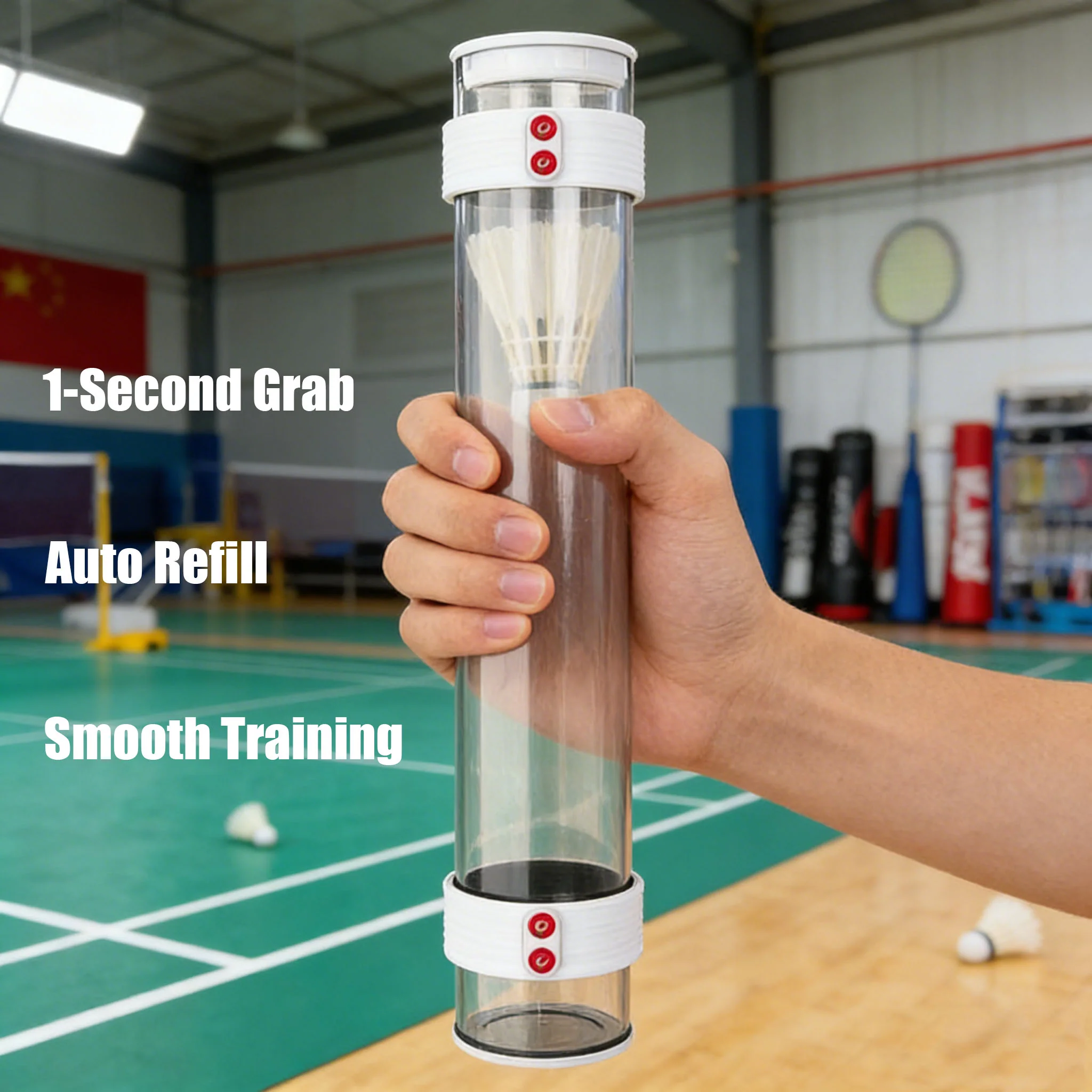 SP x SPORT SPP Magnetic Badminton Shuttlecock Holder Tube - Portable & Secure Shuttlecock Organizer for Backyard, PE - Image 4