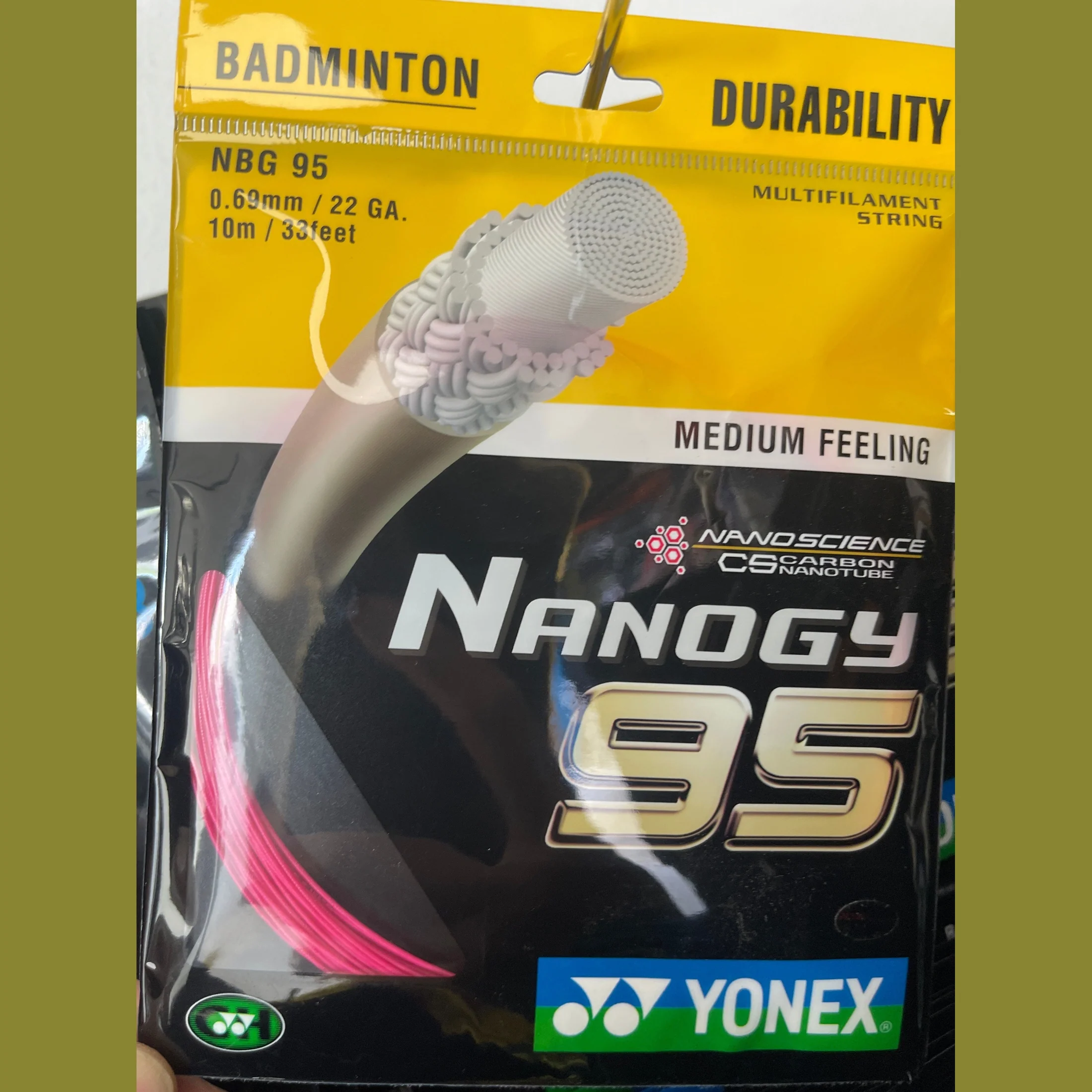 Yonex Nanogy 95 Badminton String - white - Image 4