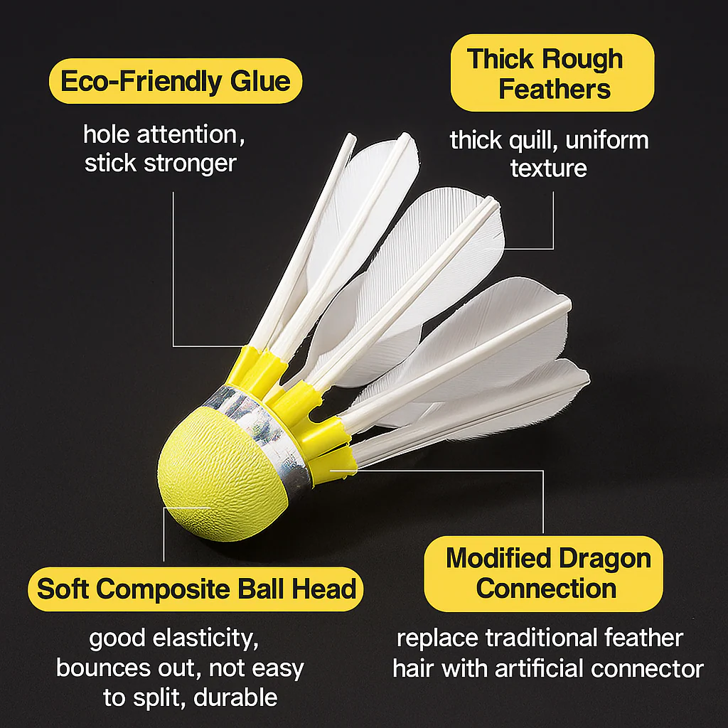 SP x SPORT Natural Feather Badminton Shuttlecock Indoor Sport PlayPack 3 High Quality - Image 8