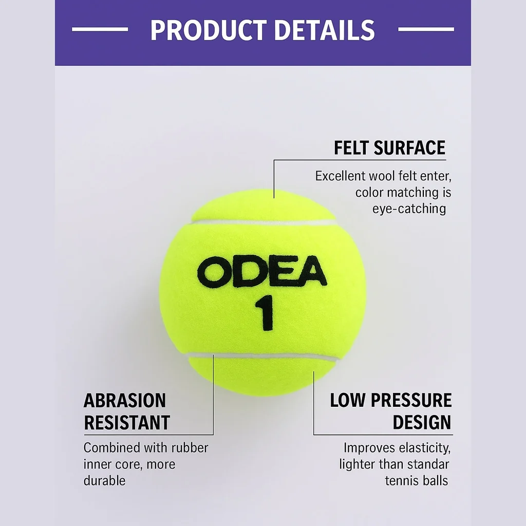 ODEA Stage 1 Green Point Tennis Balls – Low Compression Kids Tennis Balls (60 pcs) - Image 3