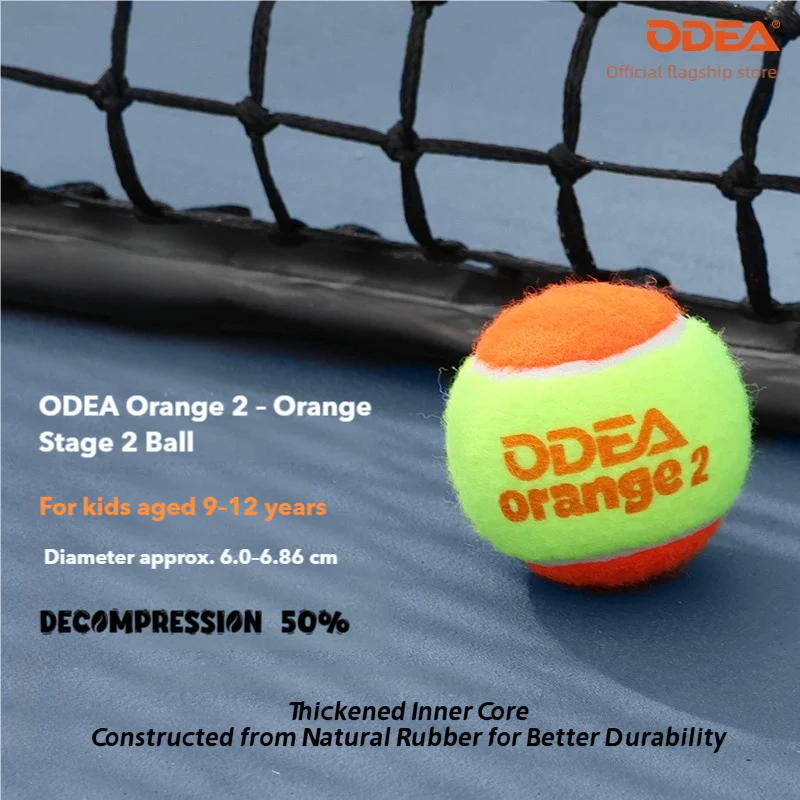 ODEA Stage 2 ORANGE 48 PCS Children Beginners Tennis Balls Low Compression Slower Speed - Image 15