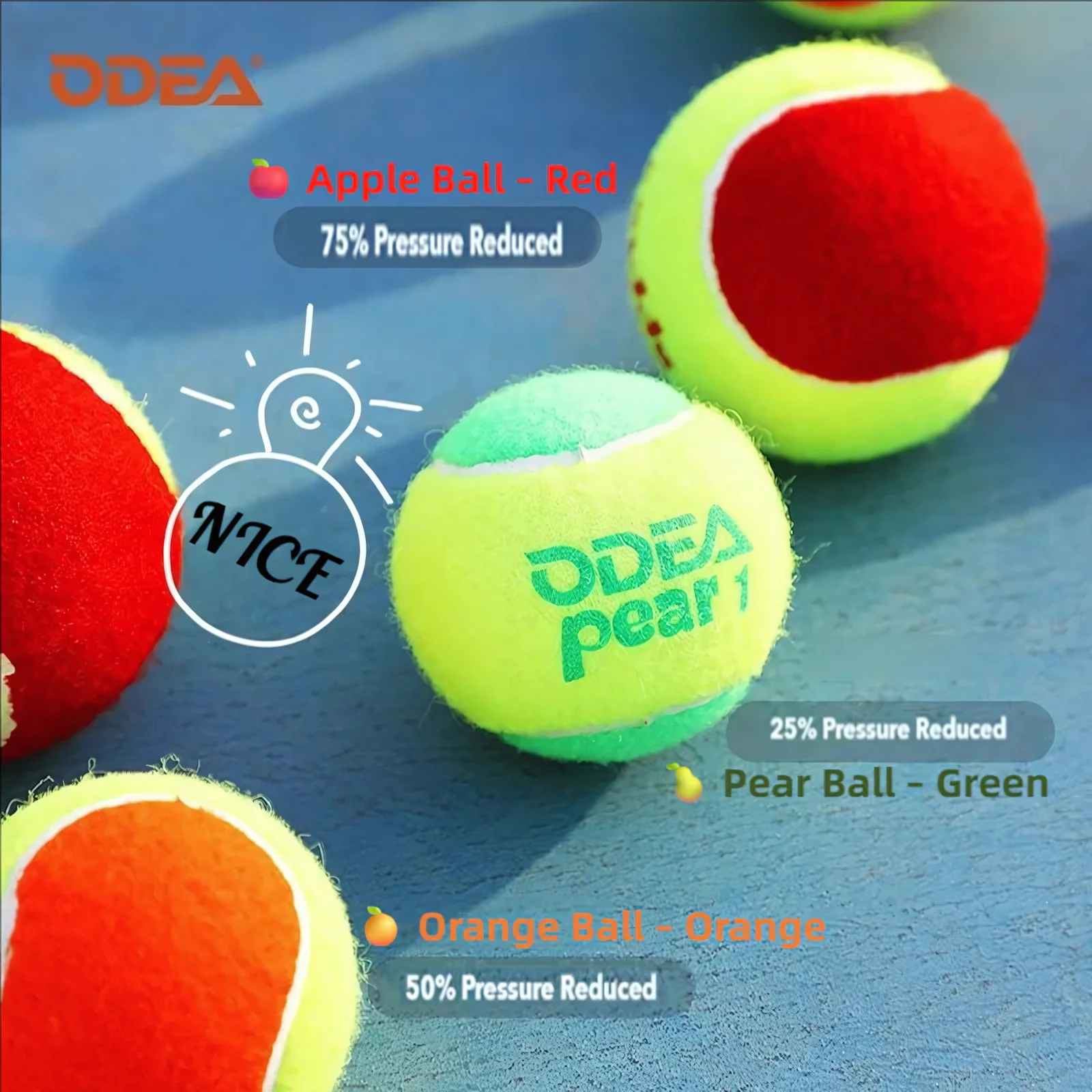 ODEA Stage 2 ORANGE 1 PCS Children Kid Beginners Tennis Balls - Image 6