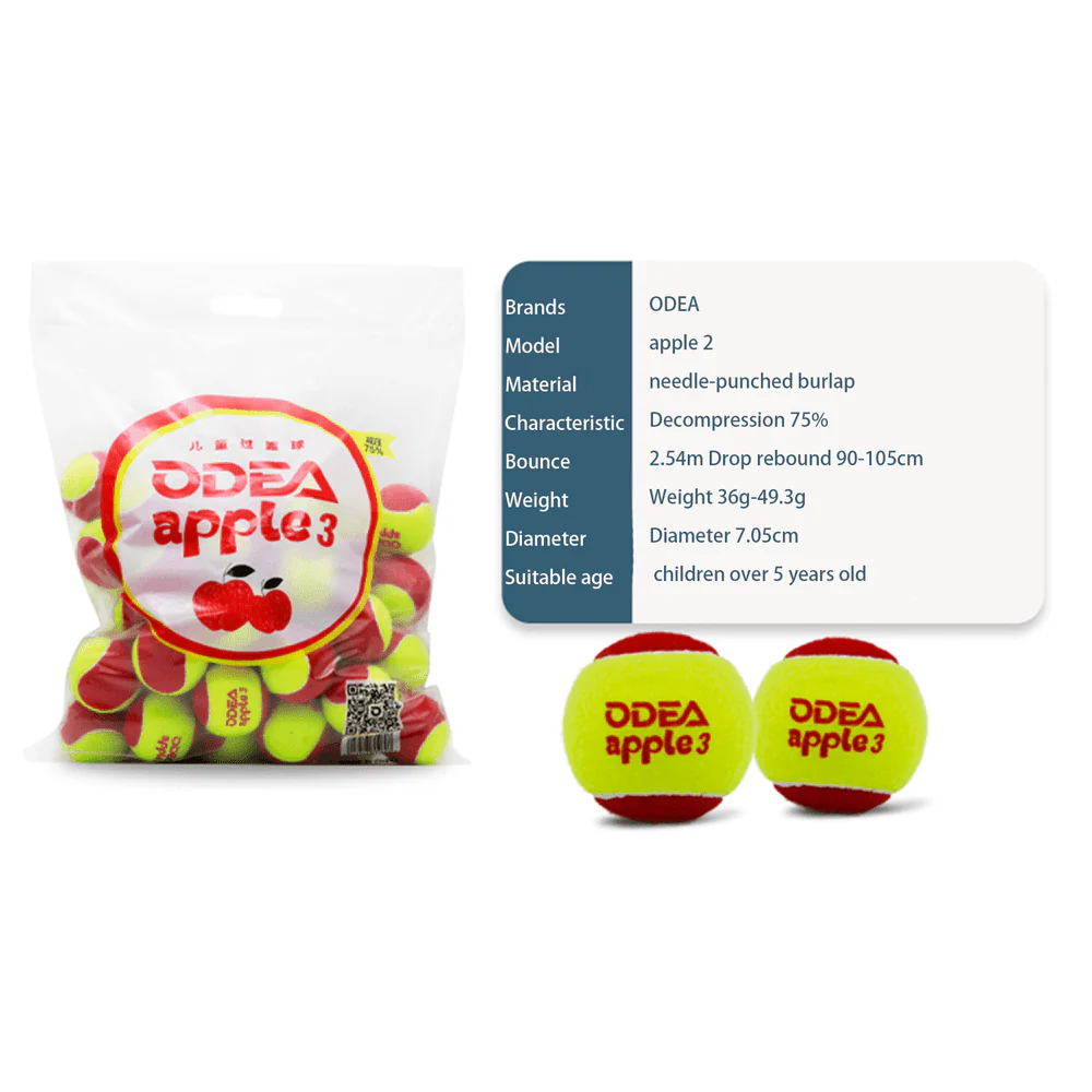 ODEA Stage 3 RED 1 PCS Children Beginners Tennis Balls Low Compression Slower Speed - Image 3