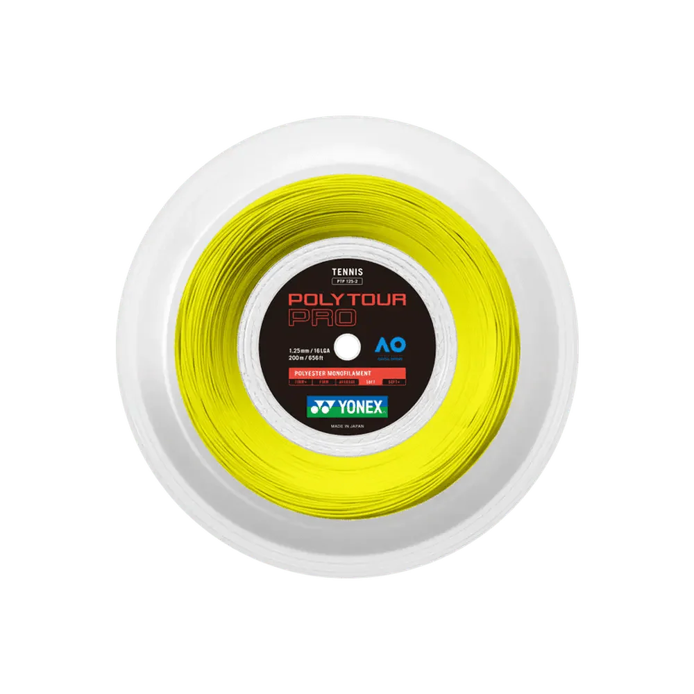 Yonex Tennis String POLY TOUR Pro 125 200M Reel PTP 125 Made in Japan - YELLOW - Image 3