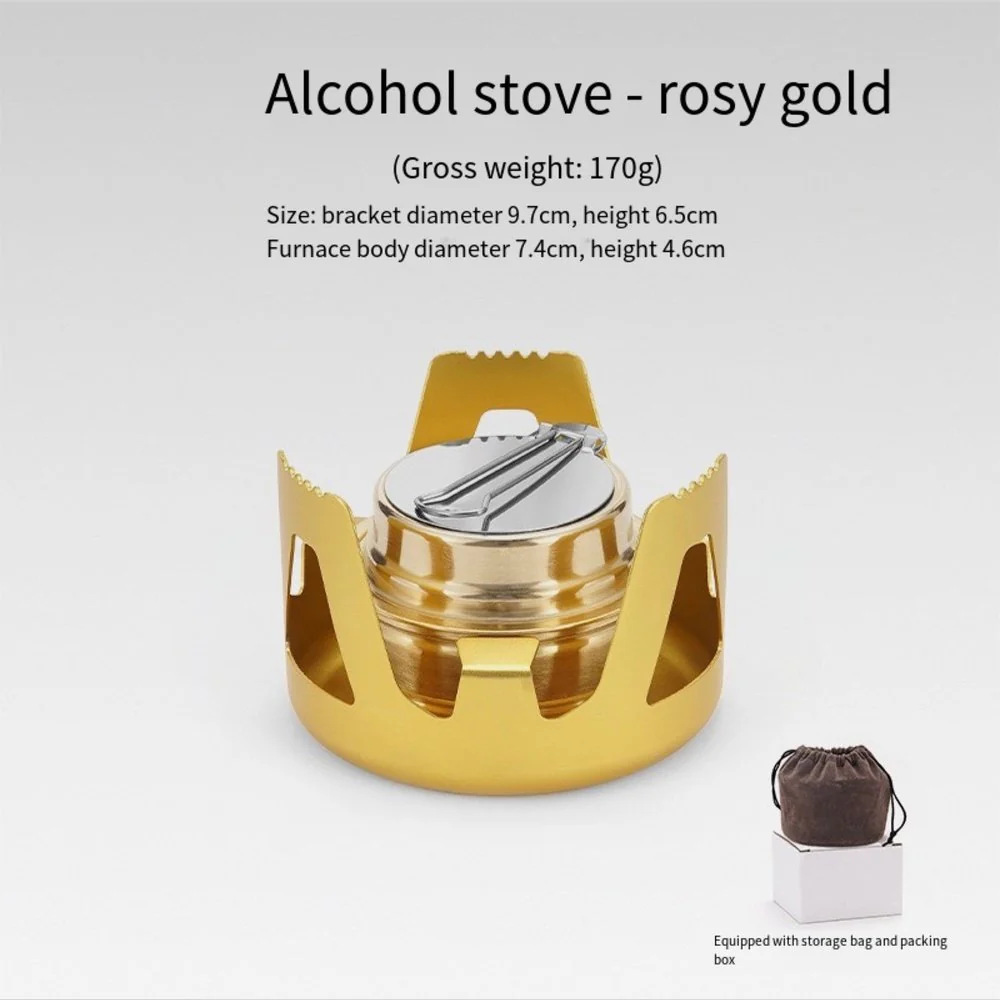 Outdoor Alcohol Stove Kit Camping Stove Safety Lightweight Portable Gold Stove - Image 3