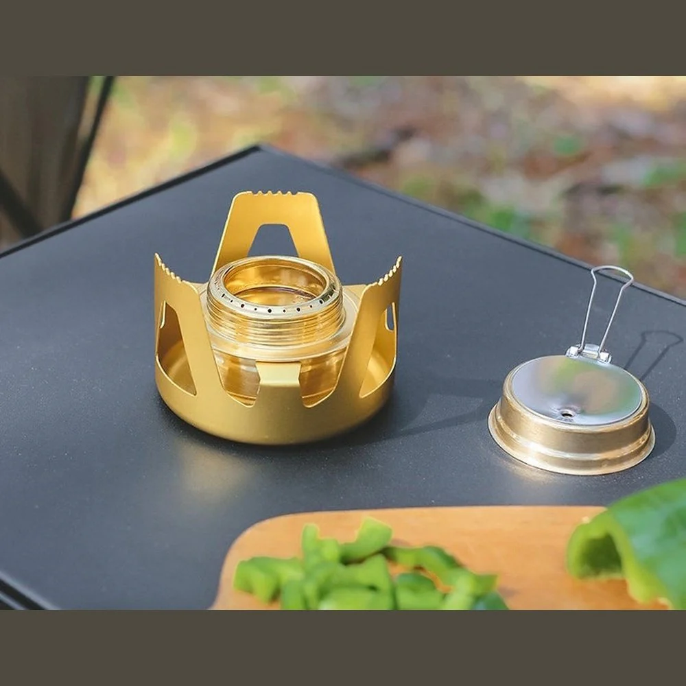 Outdoor Alcohol Stove Kit Camping Stove Safety Lightweight Portable Gold Stove - Image 6