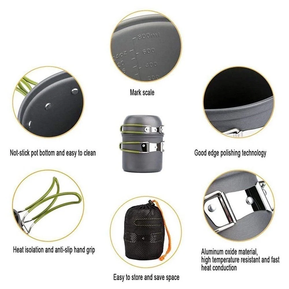 Outdoor Camping Cooking Set DS-101 Aluminum Alloy Pot - Image 5