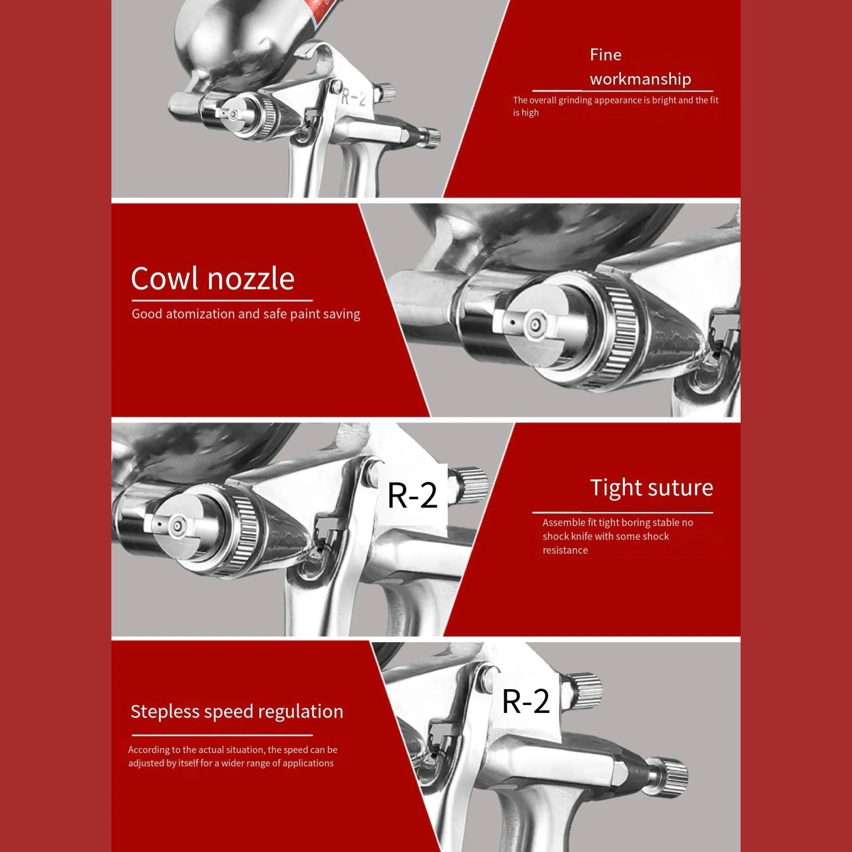 Pneumatic Paint Spray Gun – 200ml Cup, Easy to Clean, Model R2 - Image 10