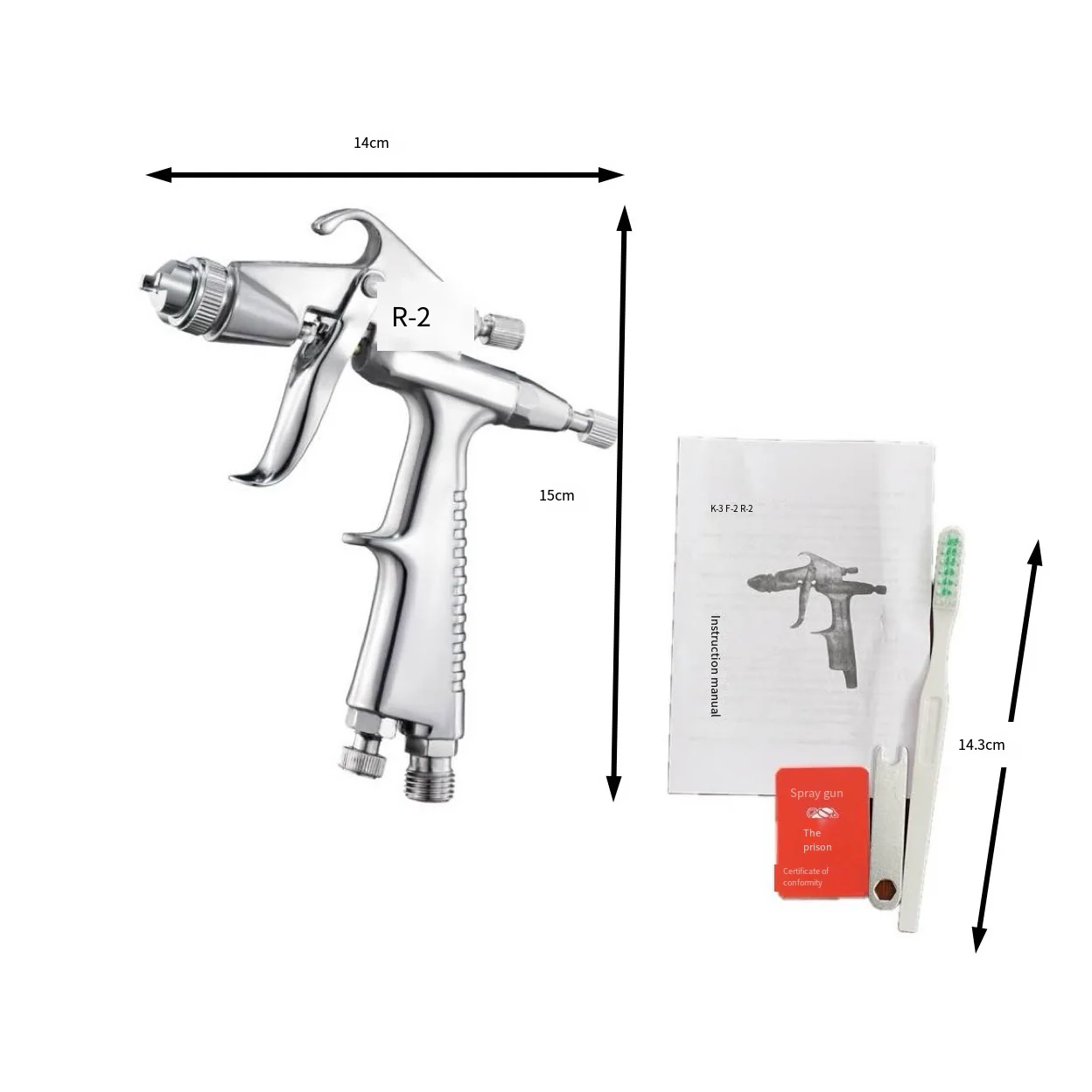 Pneumatic Paint Spray Gun – 200ml Cup, Easy to Clean, Model R2 - Image 5