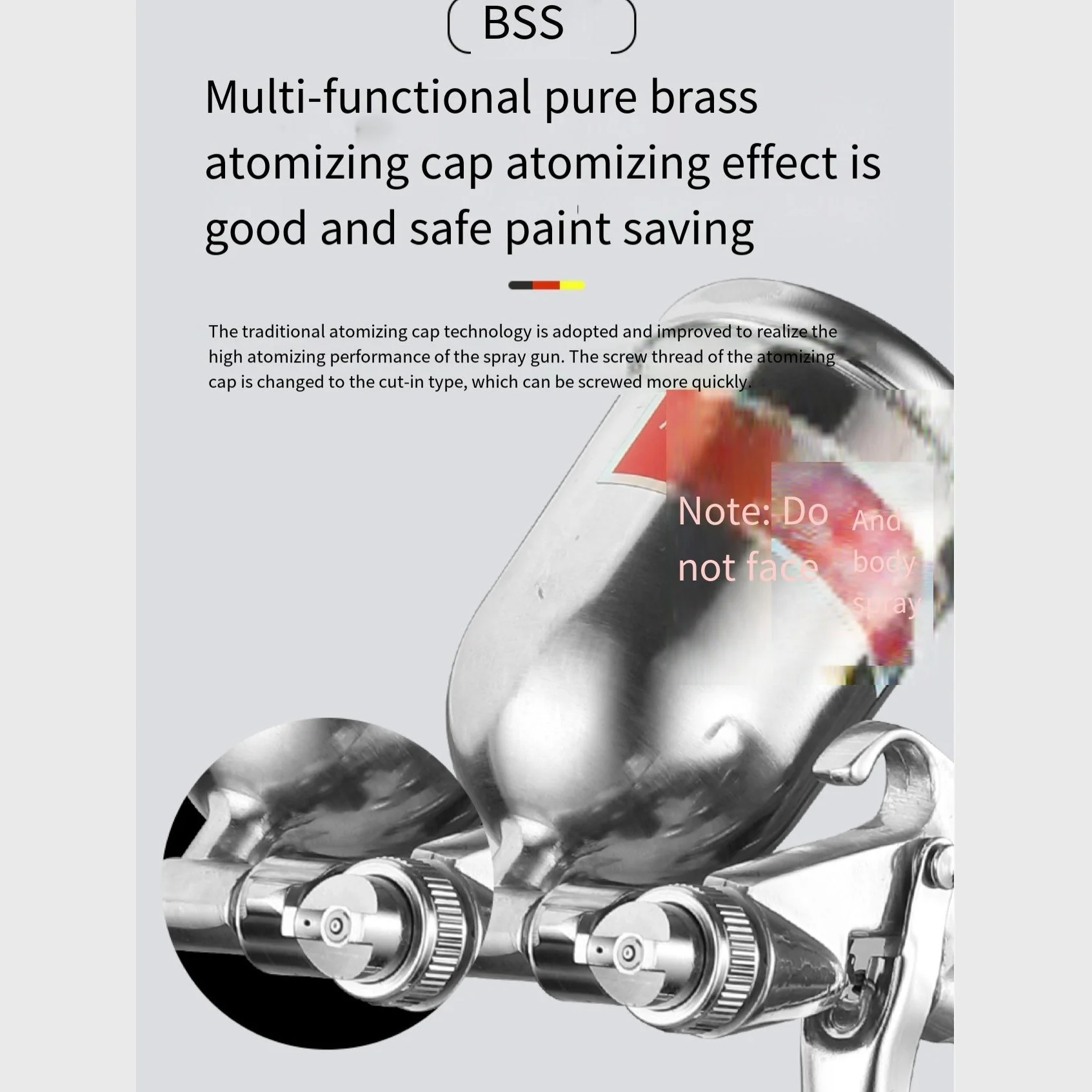 Pneumatic Paint Spray Gun – 200ml Cup, Easy to Clean, Model R2 - Image 6