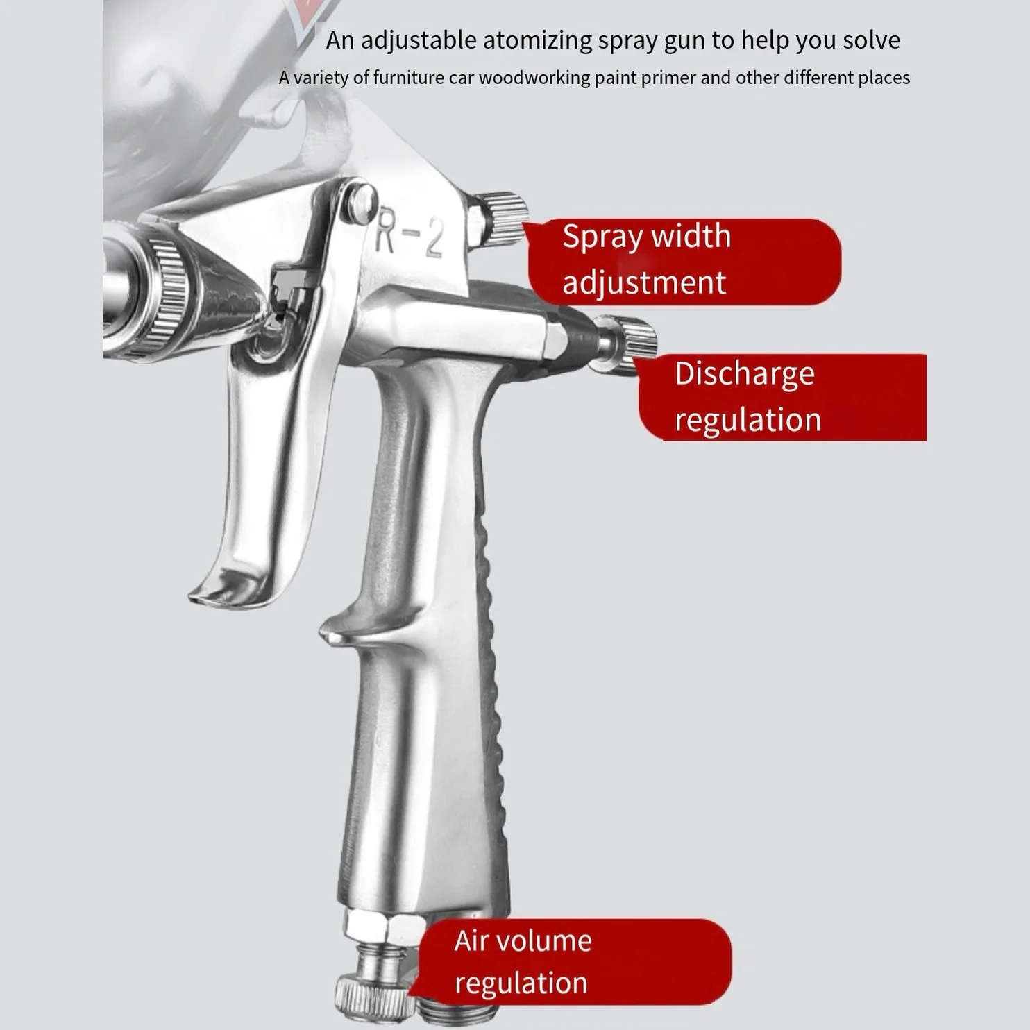 Pneumatic Paint Spray Gun – 200ml Cup, Easy to Clean, Model R2 - Image 7