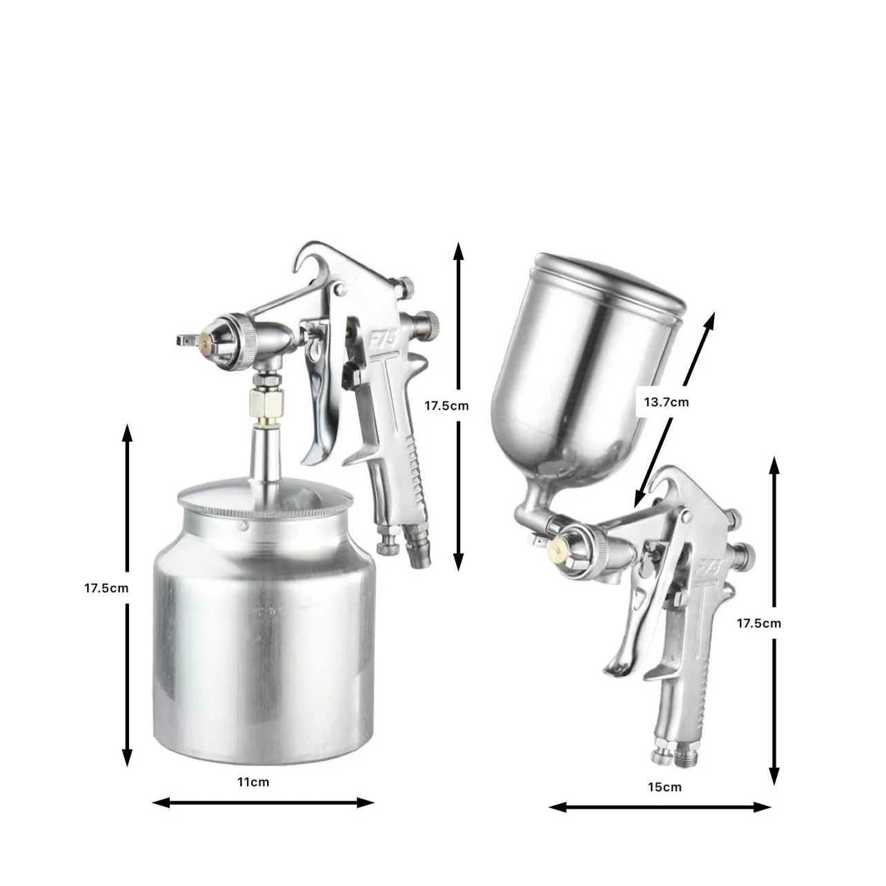 Pneumatic Paint Spray Gun – 400ml Top Cup, High Atomization, Model F75G