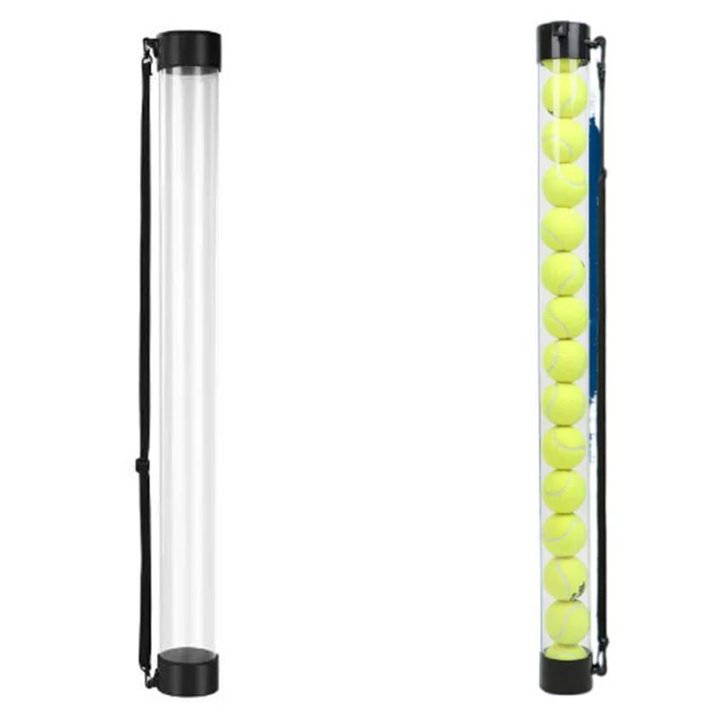 SPP Portable Tennis Ball Tube Pickup with Shoulder Strap Clear PC Material Holds 12/15/18 Balls Court & Home Use - Image 2