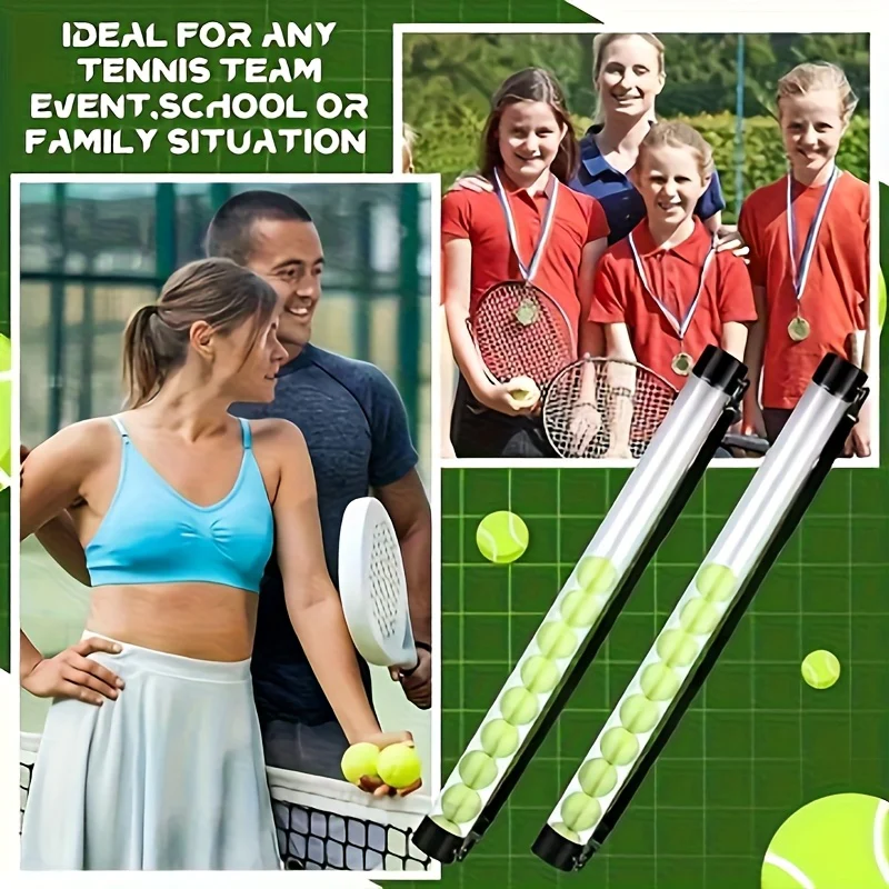 SPP Portable Tennis Ball Tube Pickup with Shoulder Strap Clear PC Material Holds 12/15/18 Balls Court & Home Use - Image 5