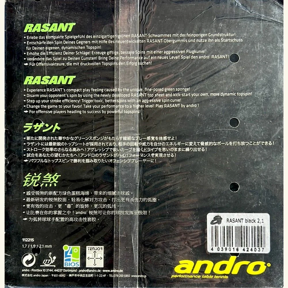 Andro Rubber Rasant Pips-In Table Tennis Rubber - Image 2