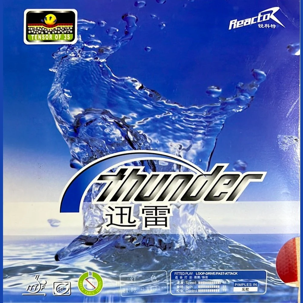 REACTOR Thunder Table Tennis Rubber Loop Plus Attack Pips in 1Pcs - RED