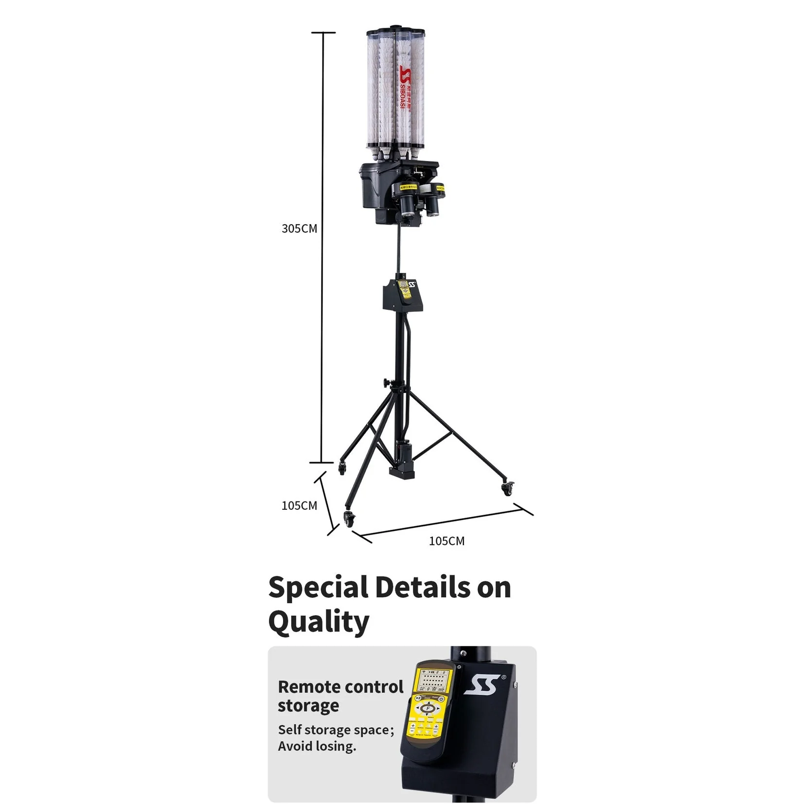 SIBOASI B2300A Badminton Machine (SKU SS-B2300A) - Image 2
