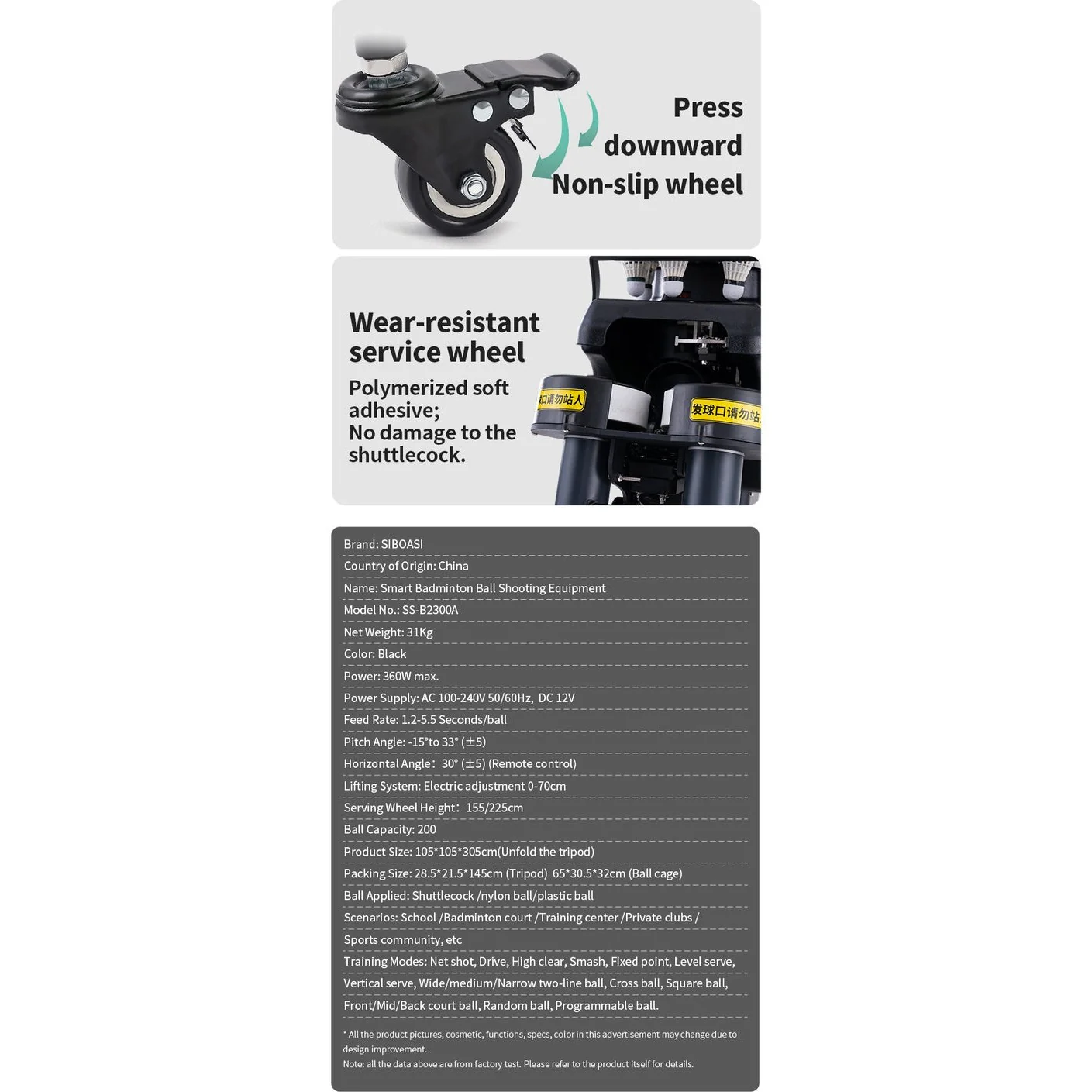 SIBOASI B2300A Badminton Machine (SKU SS-B2300A) - Image 6