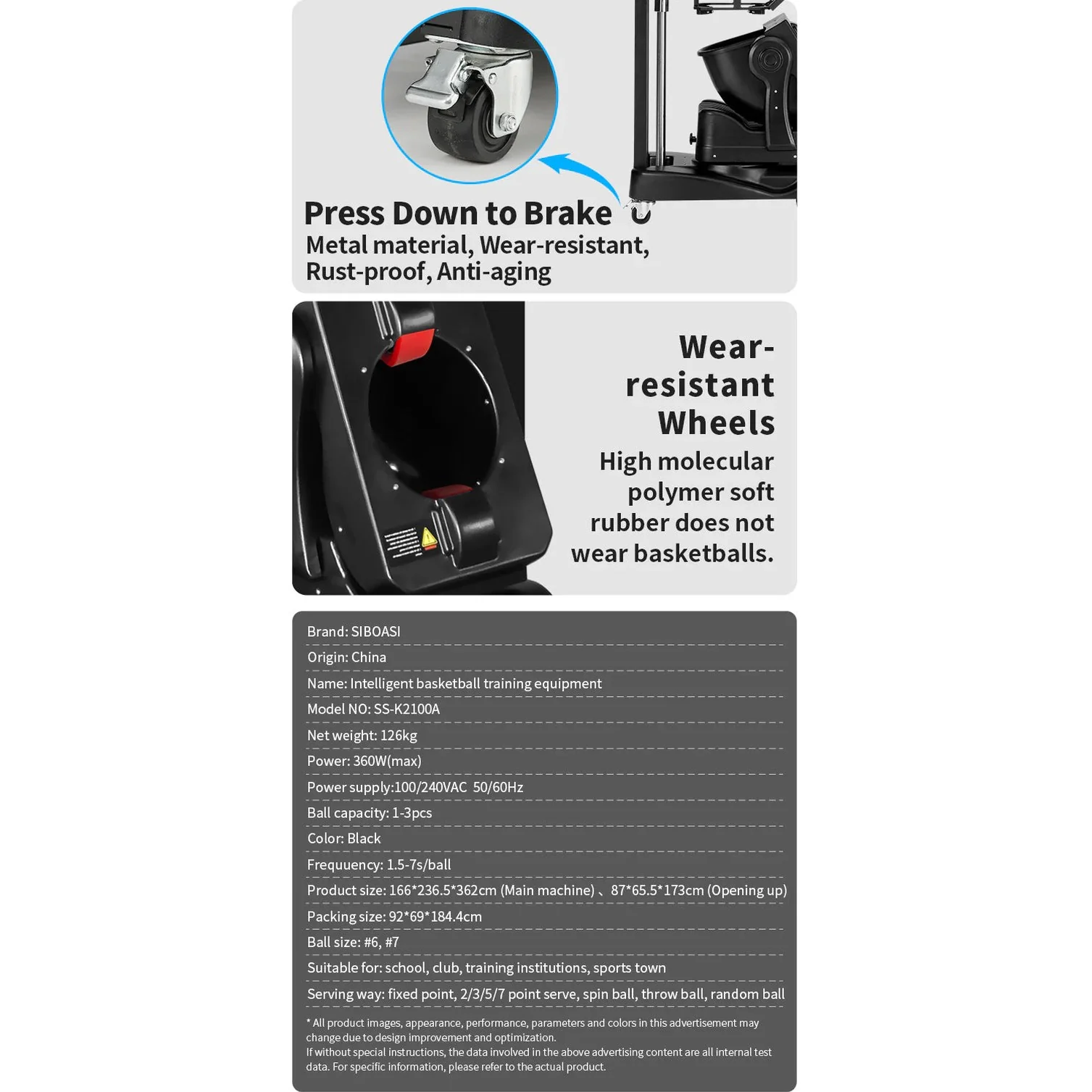 SIBOASI Basketball Rebound Machine – Automatic Ball Return, Smart Training System, Model K2100A - Image 8