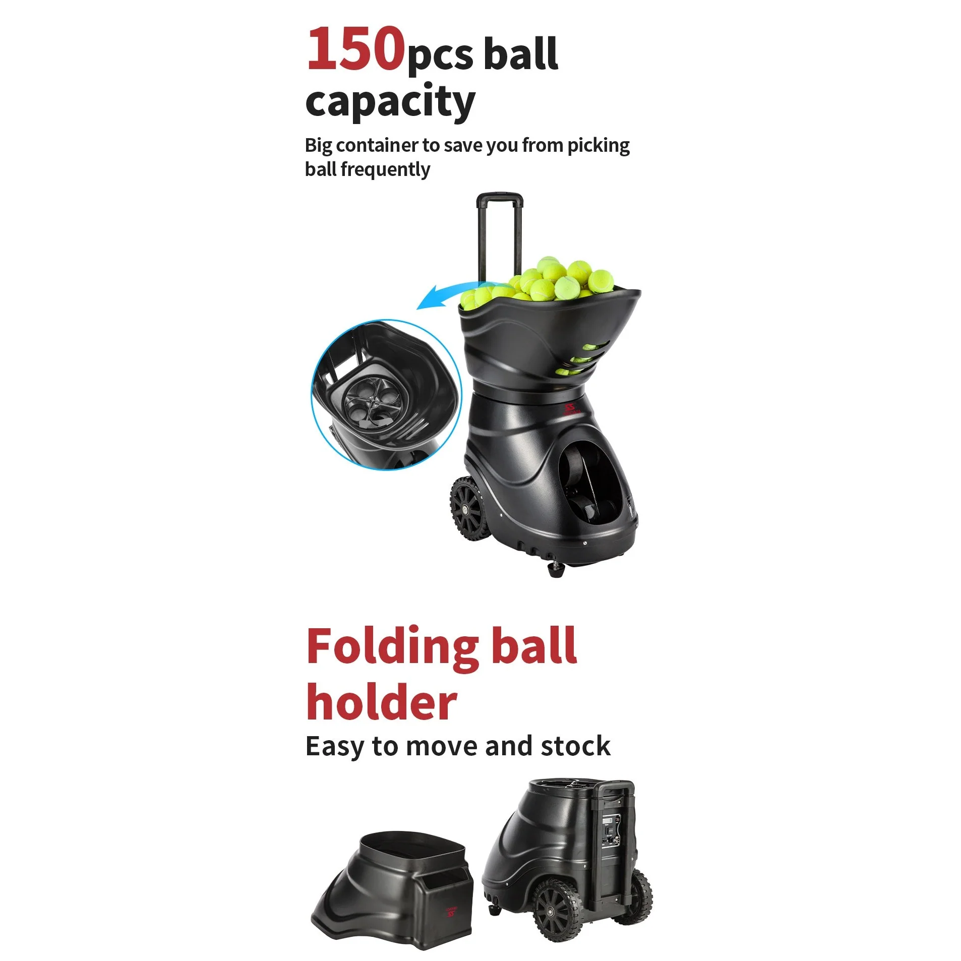 SIBOASI Automatic Tennis Ball Machine S4015A - Image 5