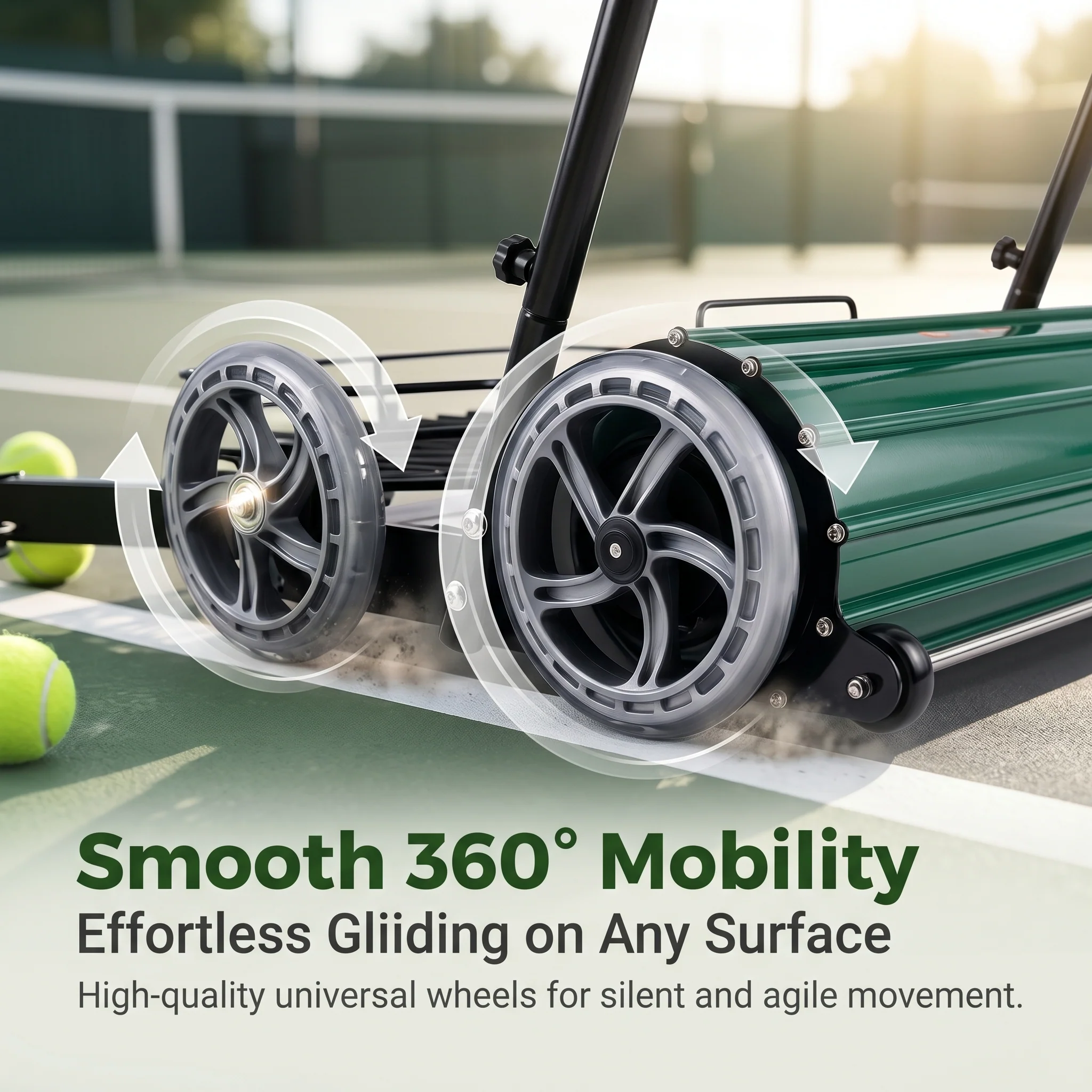 SIBOASI Practical Tennis Ball Mower Efficient Sports Ball Collector For Court Training Use SS-S705T - Image 11