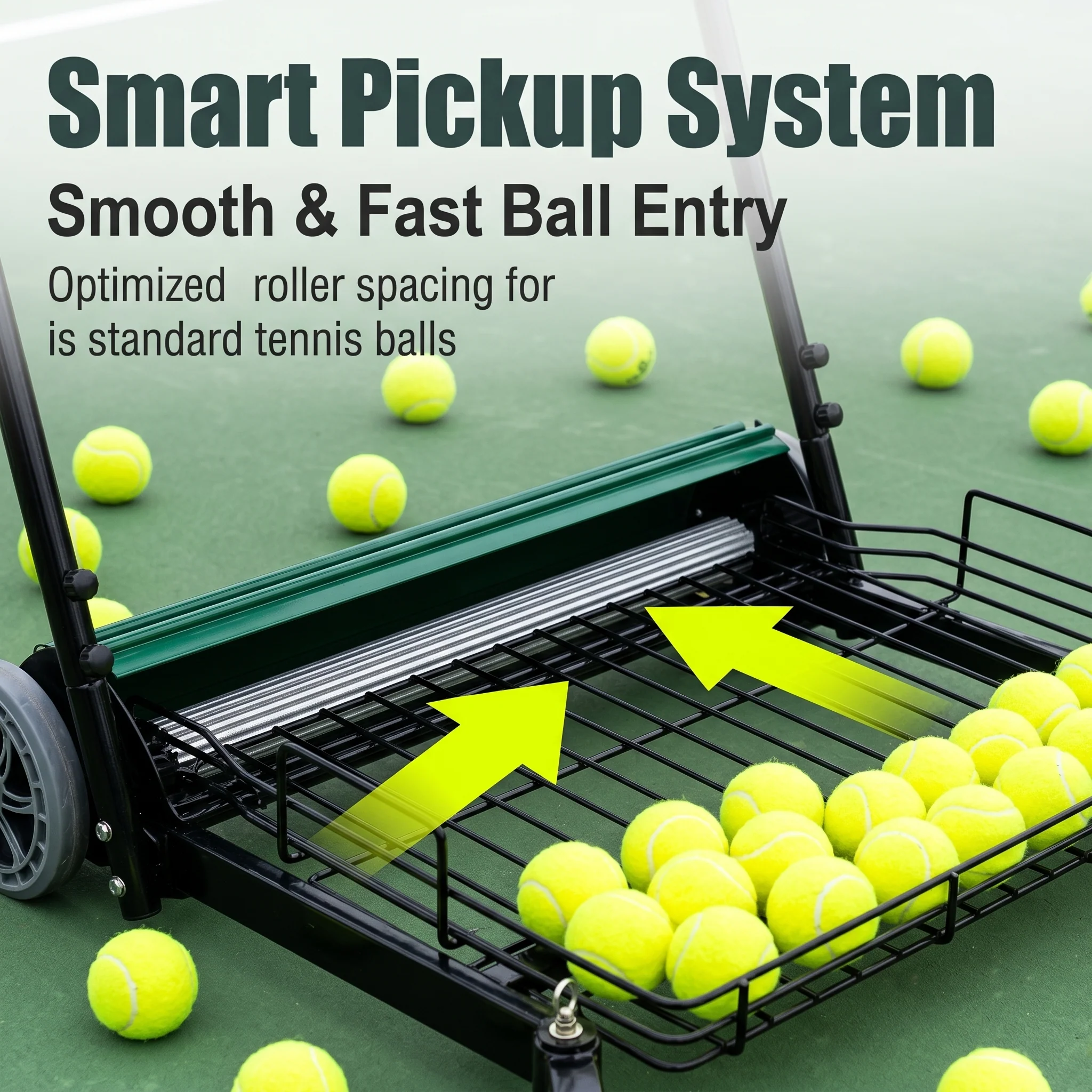 SIBOASI Practical Tennis Ball Mower Efficient Sports Ball Collector For Court Training Use SS-S705T - Image 12