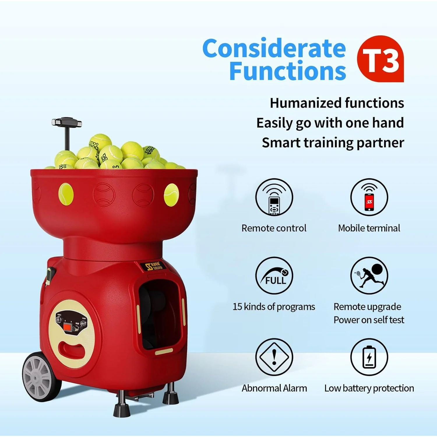SIBOASI Automatic Tennis Ball Machine T7 - Image 6