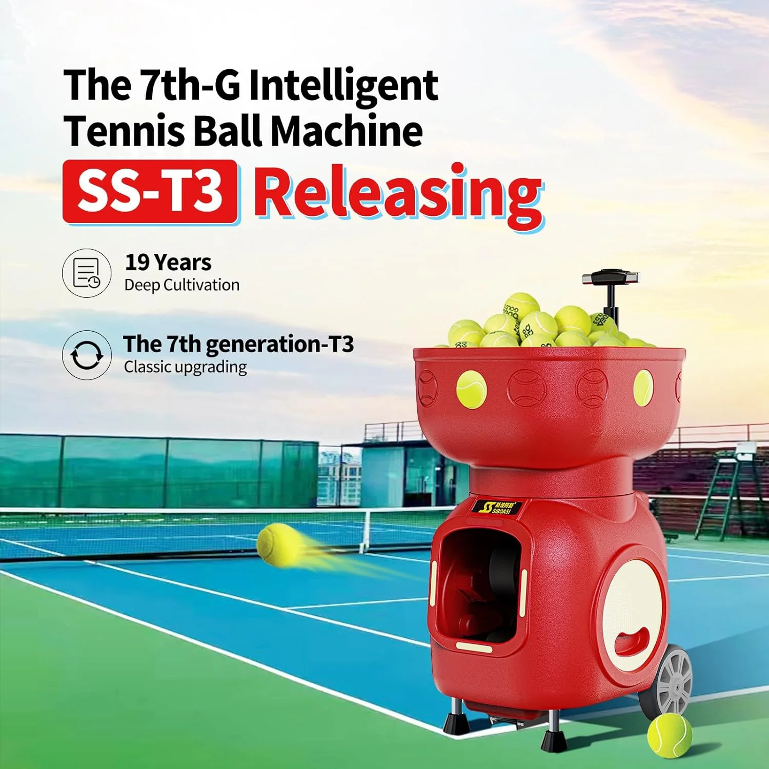 SIBOASI Automatic Tennis Ball Machine T7 - Image 8