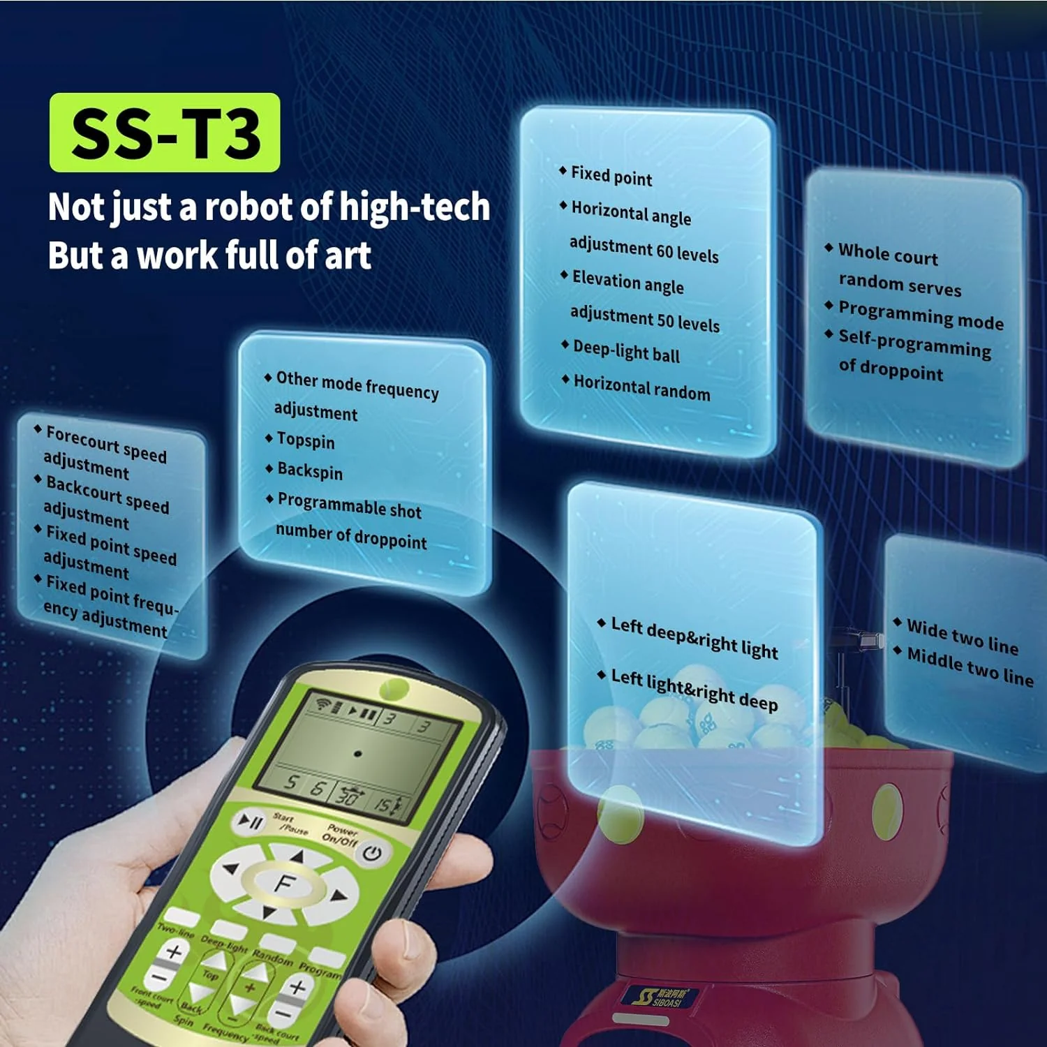 SIBOASI Automatic Tennis Ball Machine T7 - Image 9