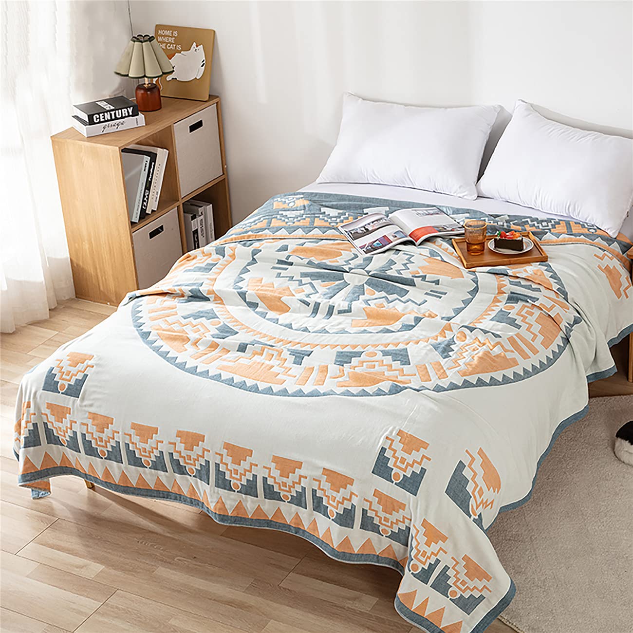 Six-Layer Cotton Towel Blanket – 100% Cotton, Multi-Purpose, Lightweight Summer & Air-Conditioning Use