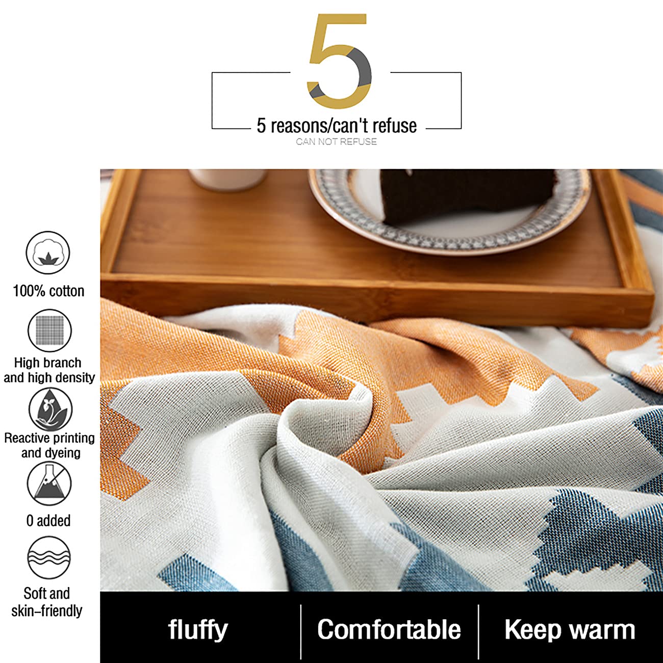 Six-Layer Cotton Towel Blanket – 100% Cotton, Multi-Purpose, Lightweight Summer & Air-Conditioning Use - Image 3