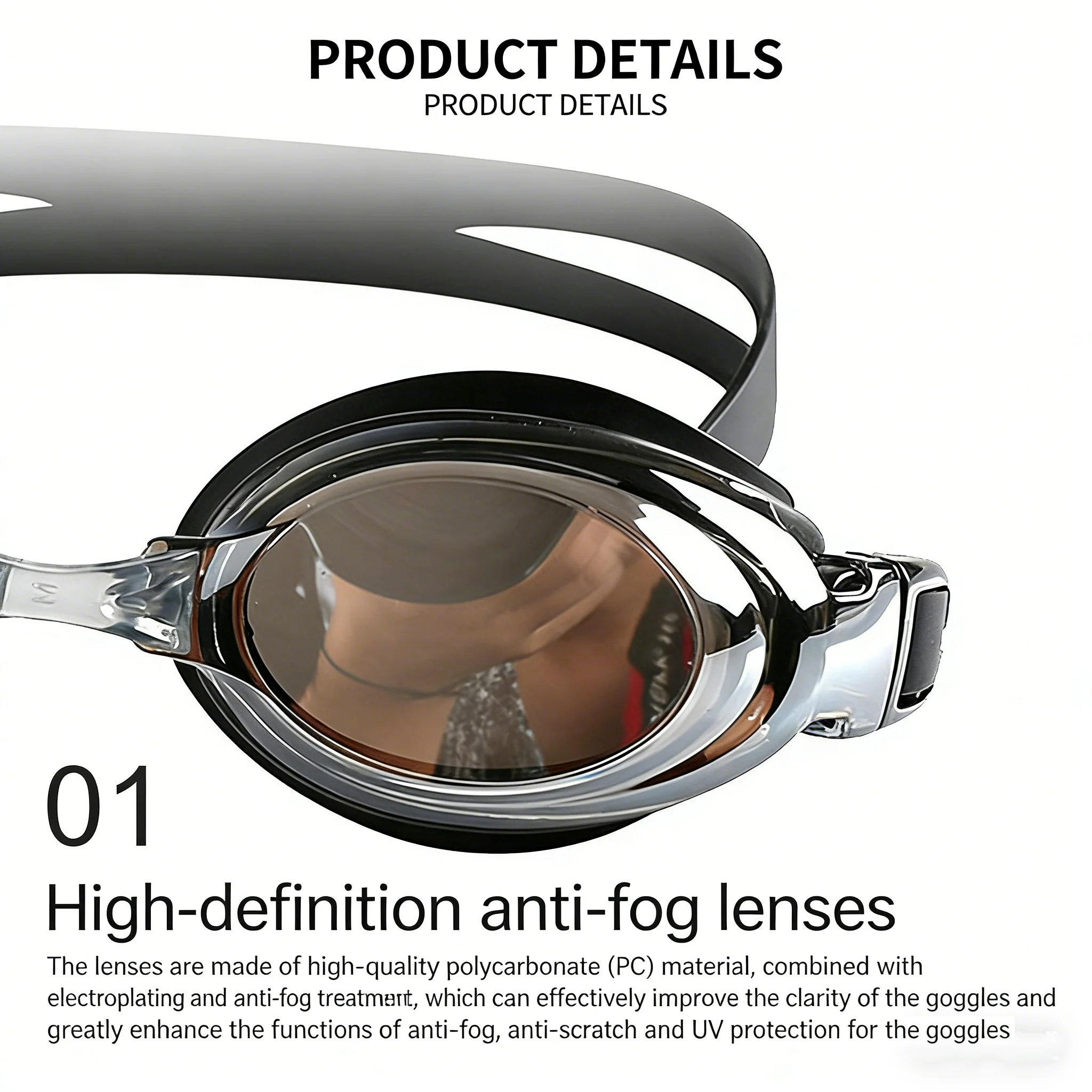 SPP HD Anti-Fog Swim Goggles with Double Silicone Strap, Adjustable, Leak-Proof & UV Protection G1100 - Image 11