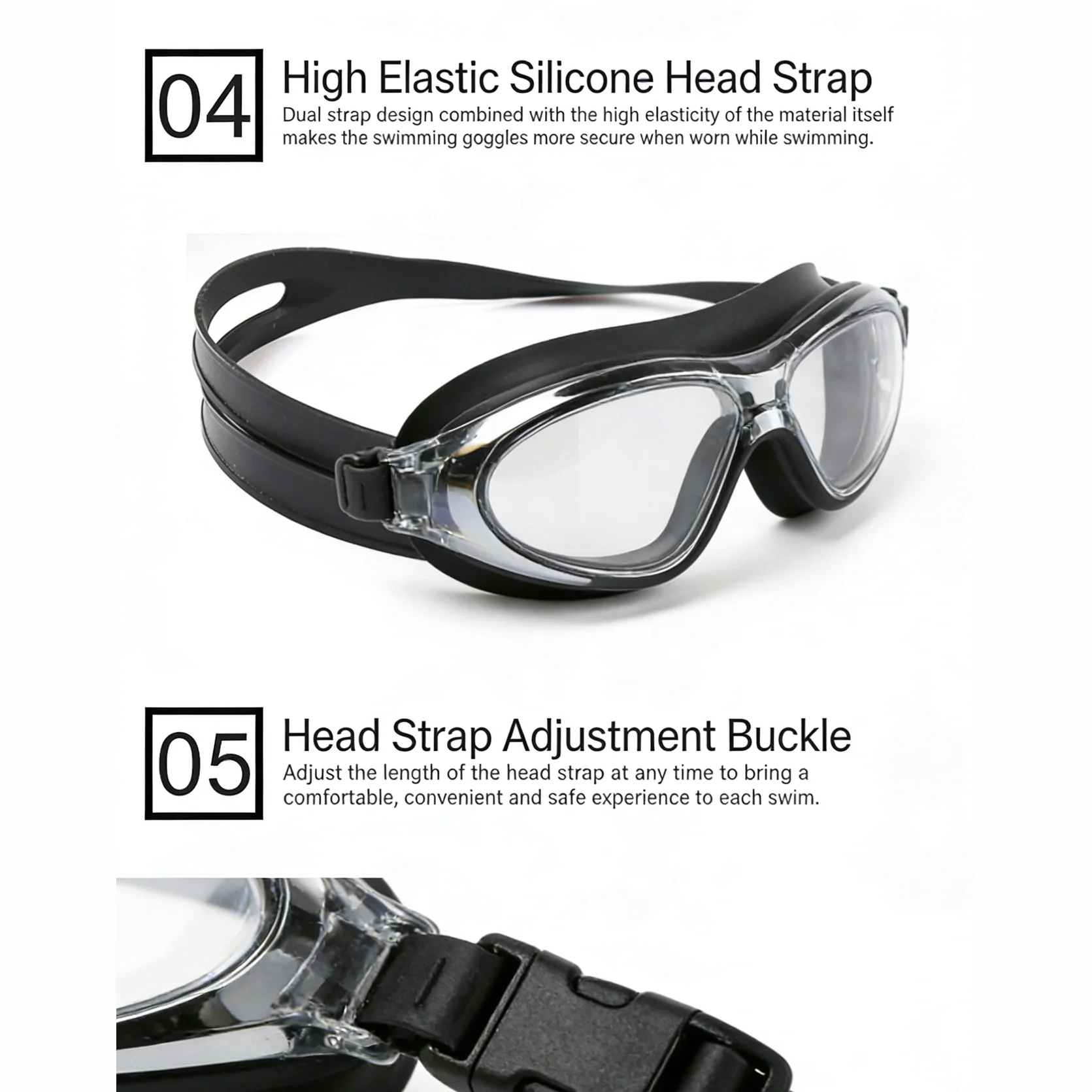 SPP HD Anti-Fog Swim Goggles with Double Silicone Strap, Adjustable, Leak-Proof & UV Protection G1100 - Image 13